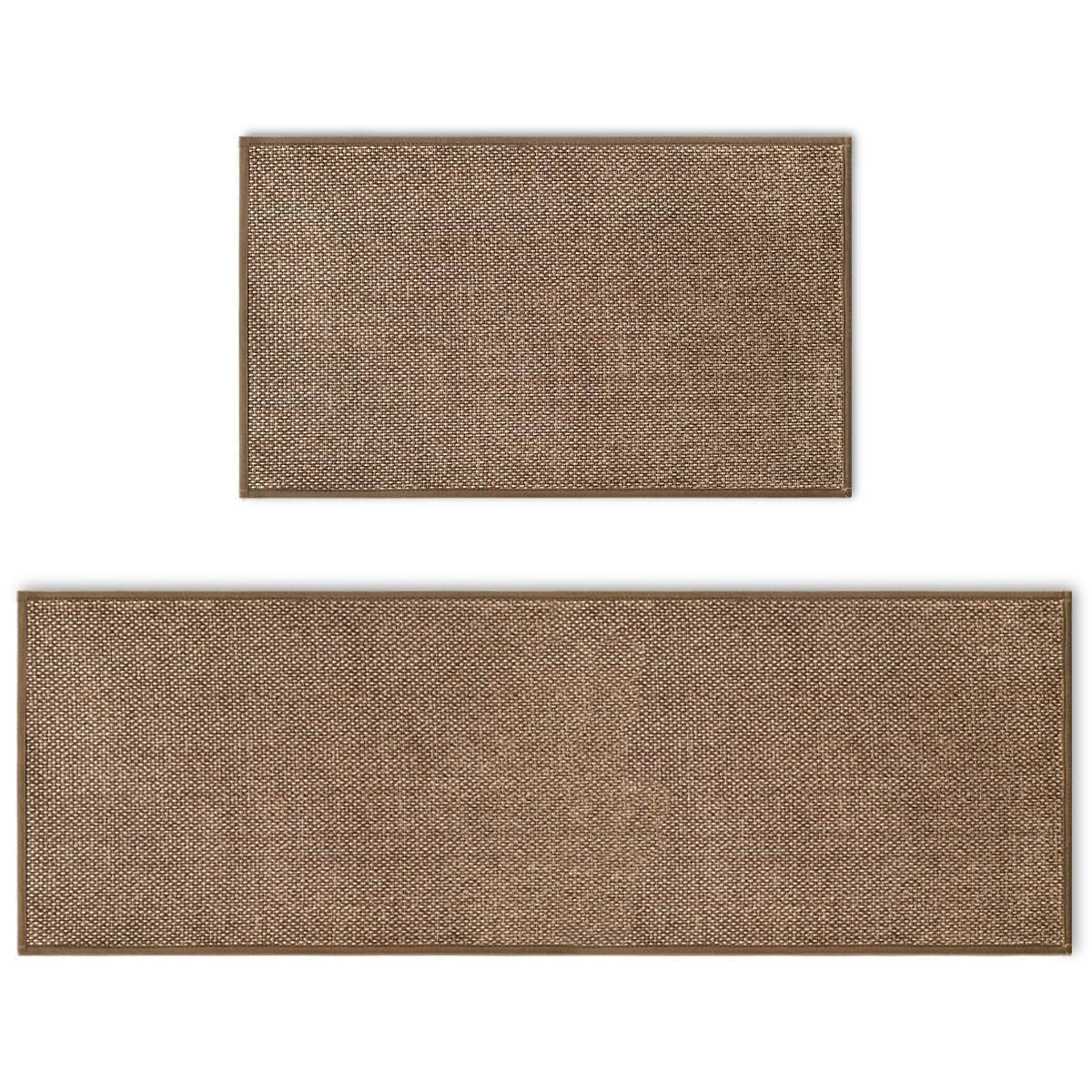 Artoid Mode Washable Non Slip Kitchen Rugs and Mats Set of 2, Rubber Backing Absorbent Kitchen Mats for Floor Front of Sink - 17x29 and 17x47 Inch