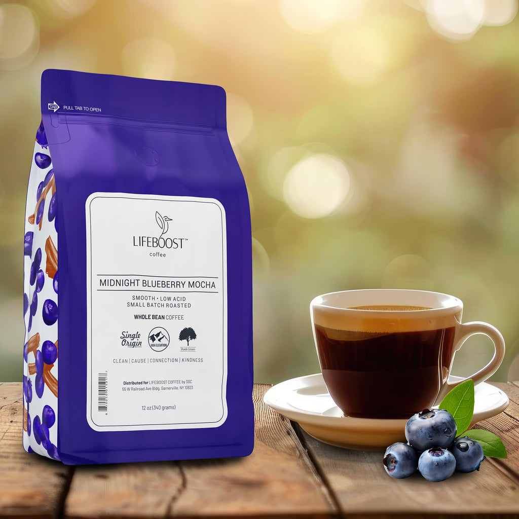 Lifeboost Whole Bean French Vanilla Coffee - Low Acid Single Origin Non-GMO Organic Coffee - Third Party Tested For Mycotoxins & Pesticides - 12 Ounces
