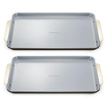 Caraway Non-Stick Ceramic Medium Baking Sheet Duo - Naturally Slick Ceramic Coating - Non-Toxic, PTFE & PFOA Free - Perfect for Baking, Roasting, and More - Medium (15" x 10") - Cream