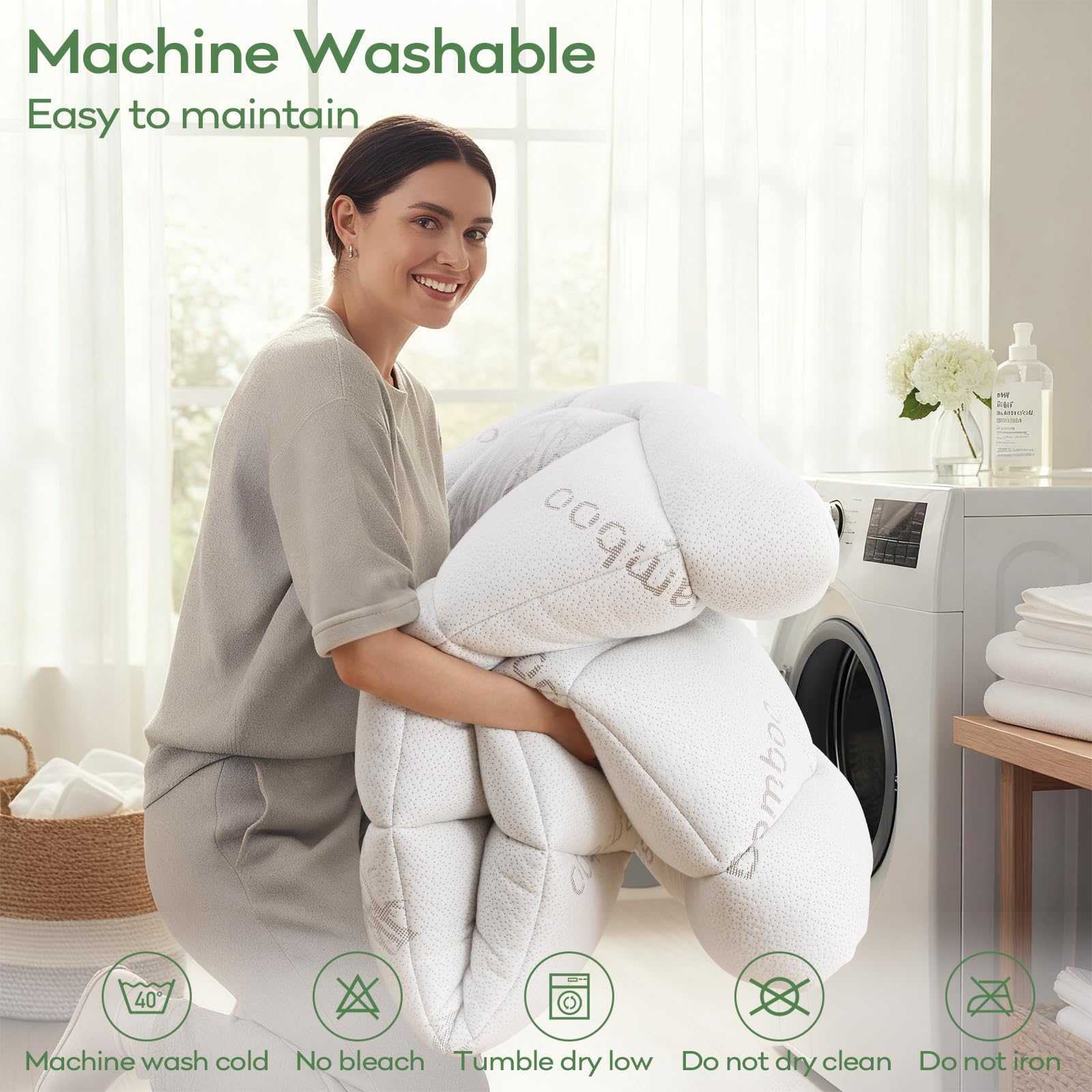 OLANLY Queen Mattress Topper – Viscose Made from Bamboo, Cooling Soft Queen Pillow Top Mattress Pad for Back Pain Relief, Plush Down Alternative Fill Bed Topper with Elastic Deep Pocket, Dark Gray