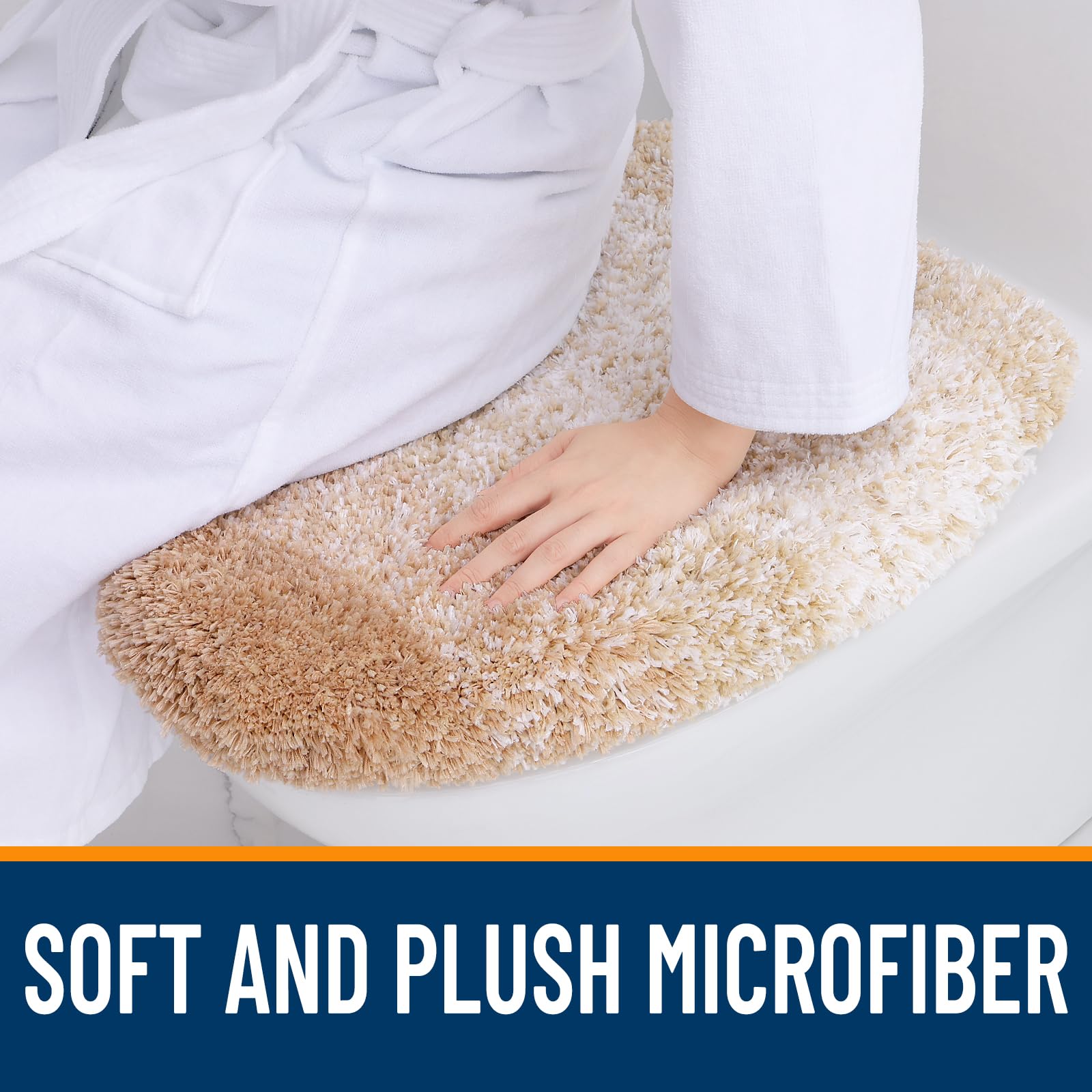 OLANLY Soft Microfiber Bathroom Toilet Lid Cover, Machine Washable Seat Covers, 17.5x15, Stays in Place Rubber Backing, Fits Most Round, Elongated and Oblong Lids, Accessories Decor, Gray