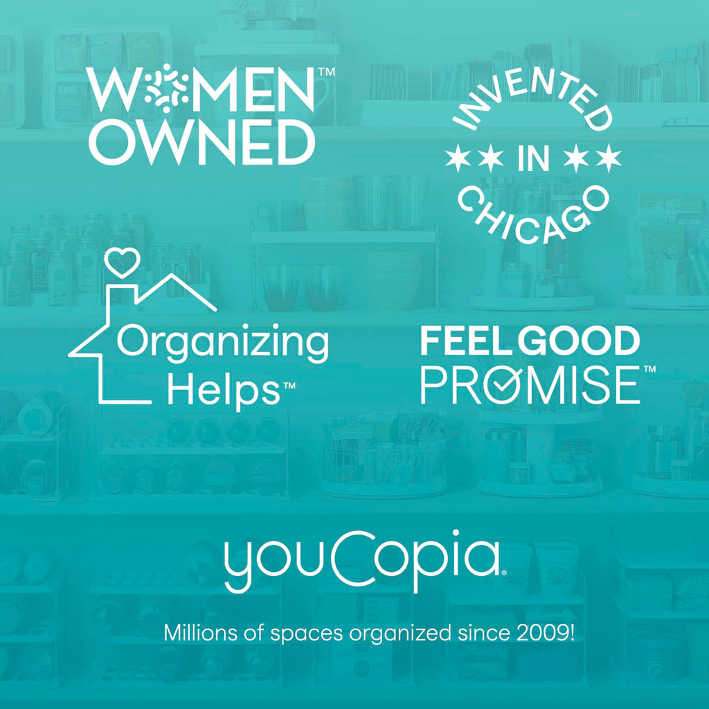 YouCopia SipStation Hydration Caddy, Hydration Packet Storage, Adjustable Electrolyte Powder Organizer, Speckled White