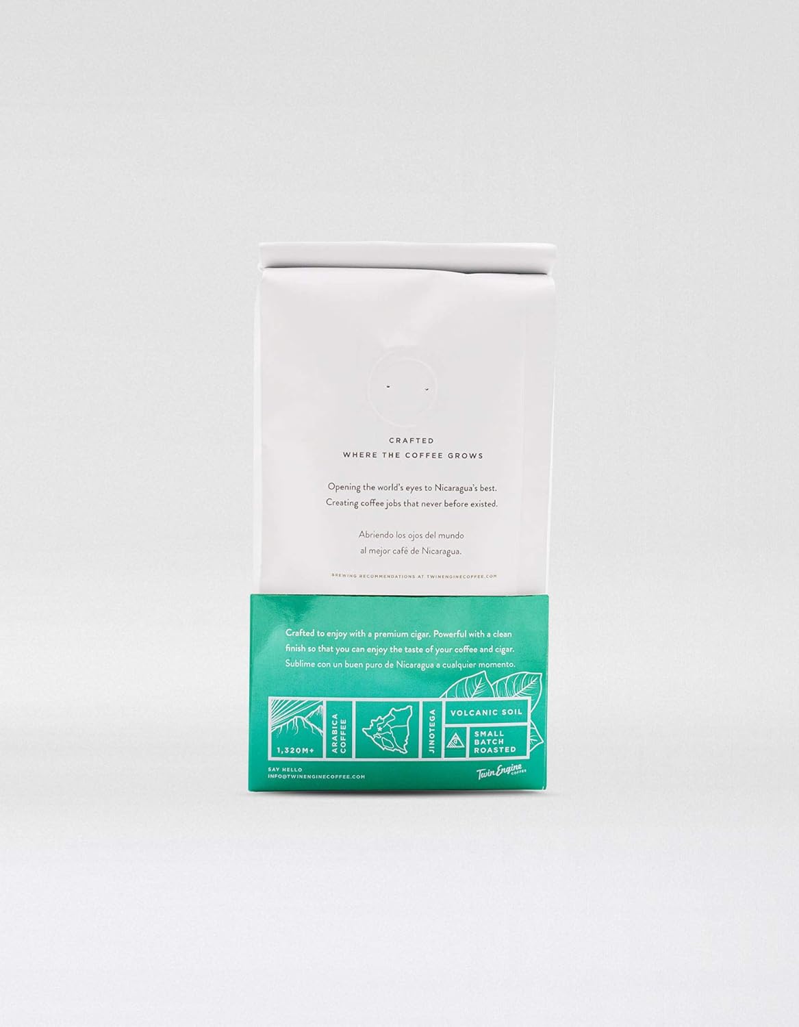 Twin Engine Coffee NICARAGUAN CIGAR BLEND #1 - Dark Roast, Whole Bean, Nicaraguan Coffee, 400g 14.1oz | Rich Specialty Grade Coffee packaged at the source | Nicaragua's Coffee