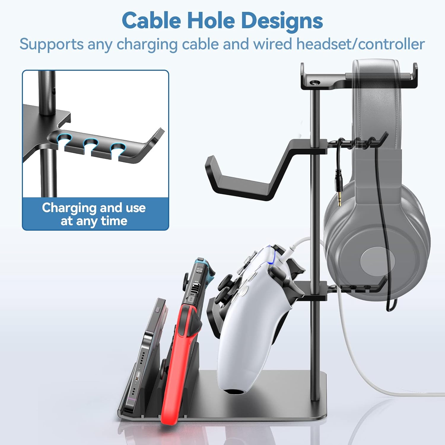 KDD Headphone Stand, Controller Holder & Headset Holder for Desk
