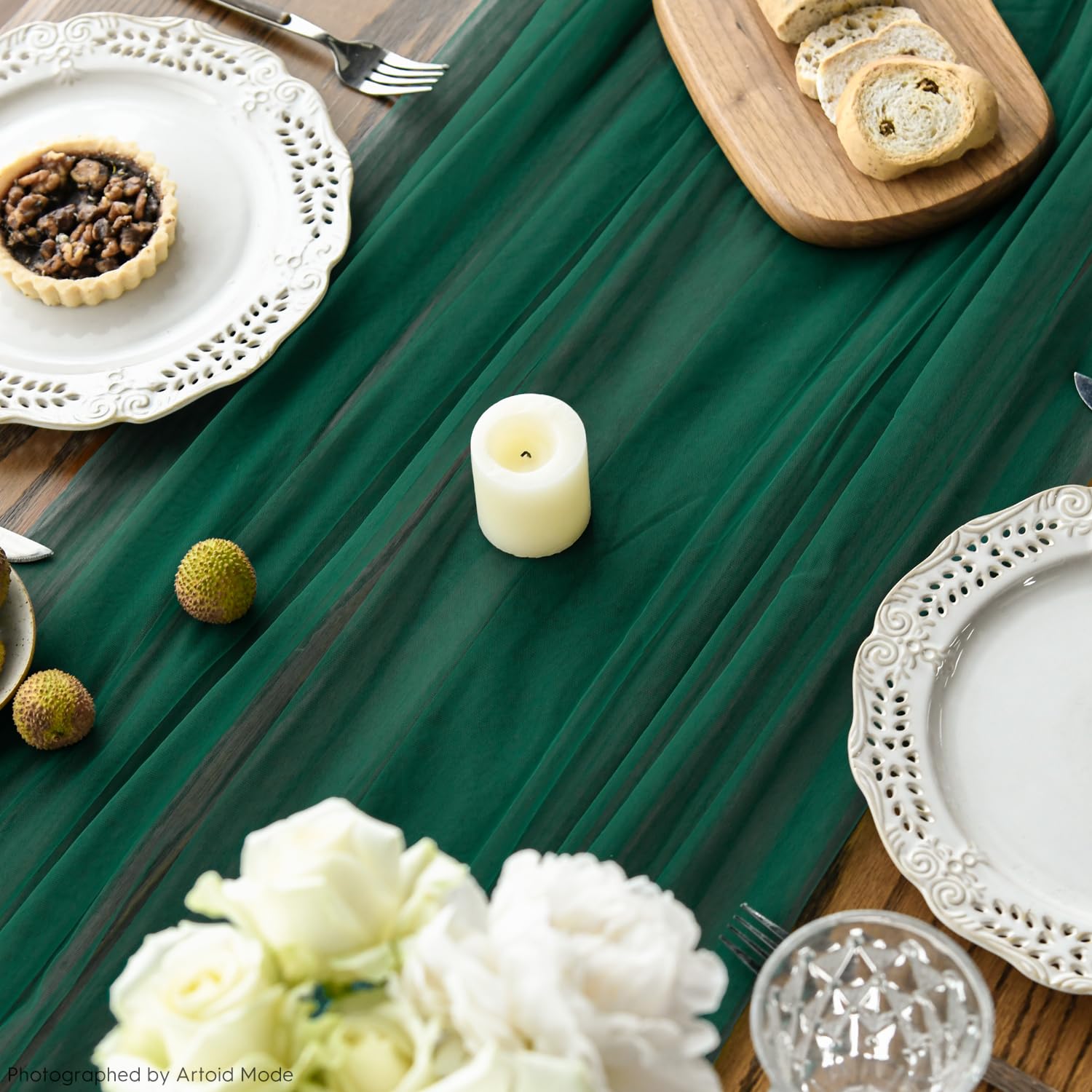 Artoid Mode Red Gauze Table Runner 120 Inch 10FT, Seasonal Sheer Kitchen Dining Holiday Wedding Birthday Baby Shower Table Decor for Home Party