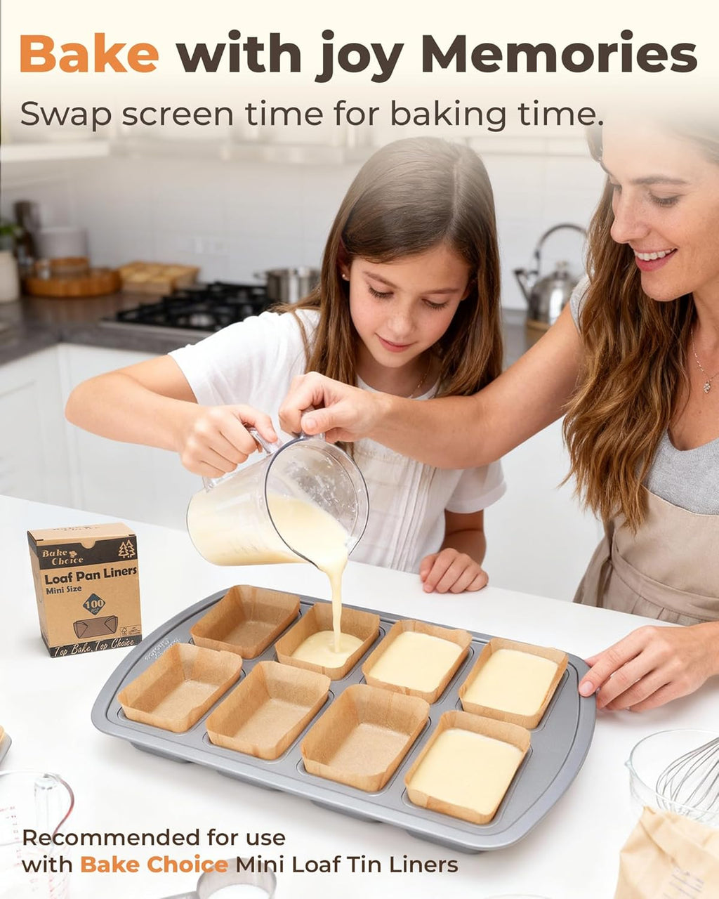 Mini Loaf Pan, 8-Cavity Non-Stick Carbon Steel Baking Pans Set for Banana Bread, Cornbread, Cheesecake, Muffins, Pound Cake, Small Meatloaf, Bread Pan