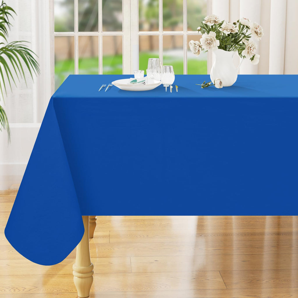 Smiry Rectangle Table Cloth 60x84 Inch, Waterproof Wipeable Vinyl Tablecloths Protector, Oil Spill Proof Plastic Table Cover for Dining, Picnic, Camping, Outdoor, Clear