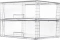 Vtopmart 2 Pack Large Stackable Storage Drawers,Easily Assemble Clear Acrylic Bathroom Closet Undersink Organizers,Plastic Storage Bins for Cabinet,Kitchen Pantry,Medicine Organization