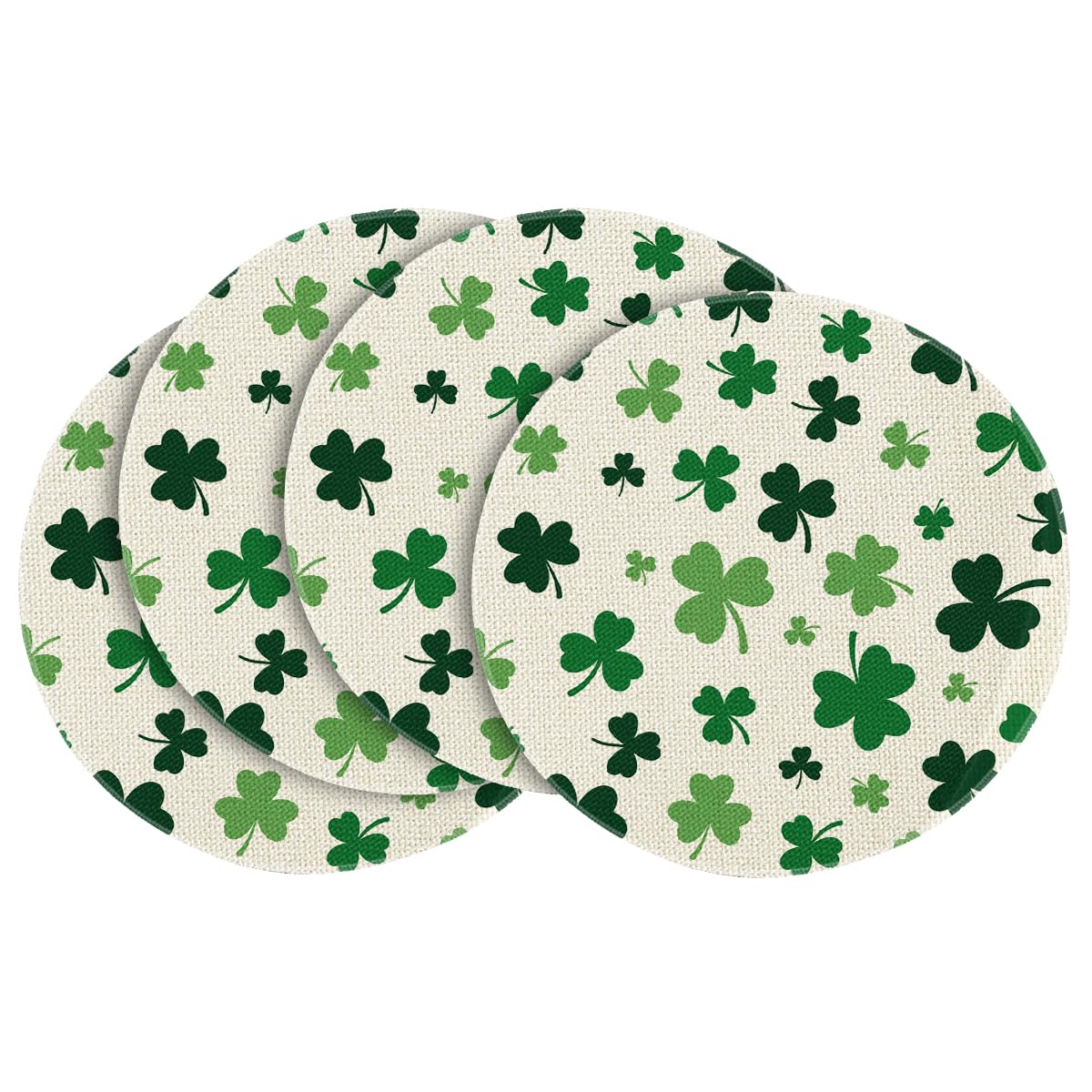 Artoid Mode Green Shamrock St. Patrick's Day Placemats Set of 4, 12x18 Inch Seasonal Spring Table Mats for Party Kitchen Dining Decoration