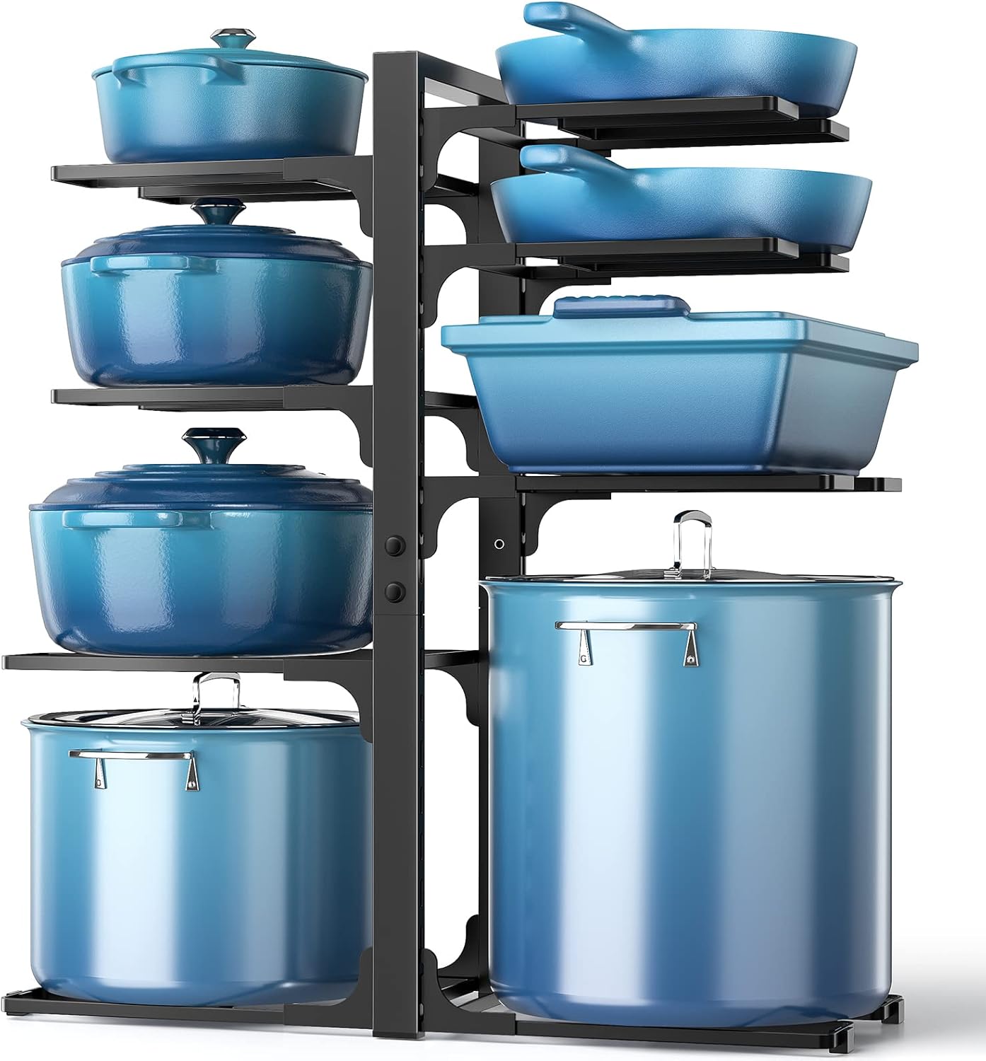ORDORA 21" Height Heavy Duty & .8''-22.8'' Extendable 12 Adjustable Dividers Pot/Pan Organizer Rack for Kitchen Cabinet Organizer
