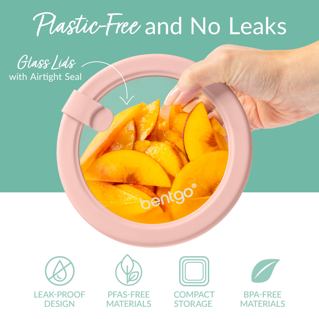 Bentgo Signature Leak-Proof Glass Food Storage - 12-Piece Set, 1-Compartment Meal Prep Plastic-Free Containers, Airtight Glass Lids, BPA-Free, Microwave, Freezer, Oven, Dishwasher Safe (Desert Sage)