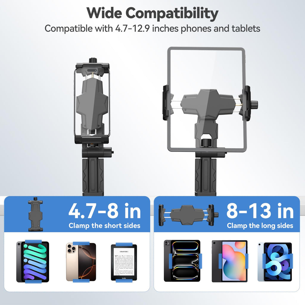 KDD Airplane Tablet Holder Mount, Adjustable Travel Essentials iPad Phone Stand with 360 Degree Rotation, Portable Tesla Model 3/Y Car Headrest Mount Compatible with iPad, Cell Phone