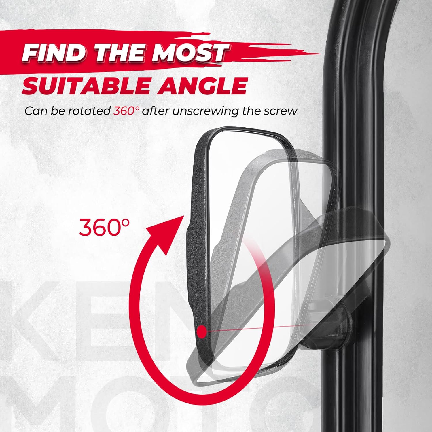 KEMIMOTO UTV Side Mirrors And Center Mirror Set Compatible With Polaris Ranger 500 900 1000 XP Defender w/Pro-Fit Profiled Tube UTV Rearview Mirrors Rear View Mirror Accessories