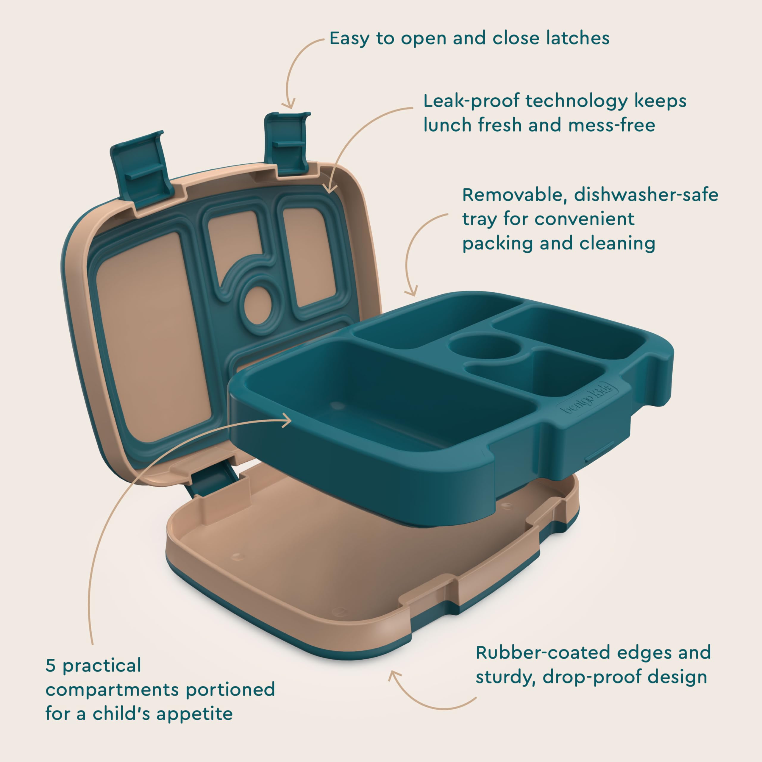 Bentgo Kids Prints Leak-Proof, 5-Compartment Bento-Style Kids Lunch Box - Ideal Portion Sizes for Ages 3-7, Durable, Drop-Proof, Dishwasher Safe, & PFAS & BPA-Free Materials (Unicorn)