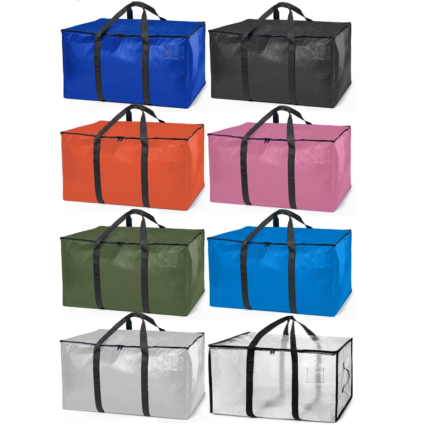 ClearSpace Heavy Duty Moving Bags or Storage Bags – Storage Bins with Lids, Large Moving Boxes with Backpack Straps & Zippers,– Packing Box & Moving Supplies for College Dorm, 6 Pack