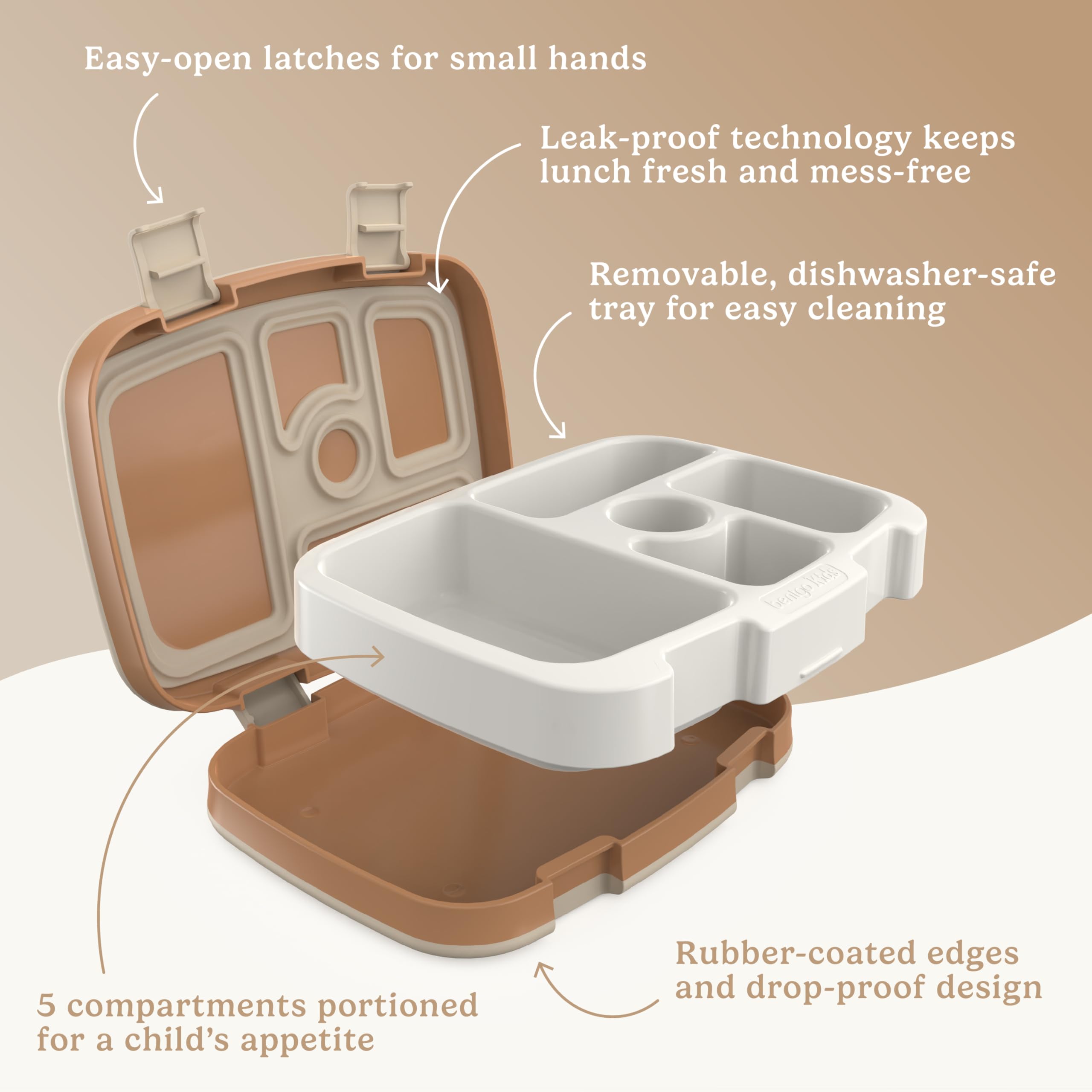 Bentgo Kids Prints Leak-Proof, 5-Compartment Bento-Style Kids Lunch Box - Ideal Portion Sizes for Ages 3-7, Durable, Drop-Proof, Dishwasher Safe, & PFAS & BPA-Free Materials (Unicorn)