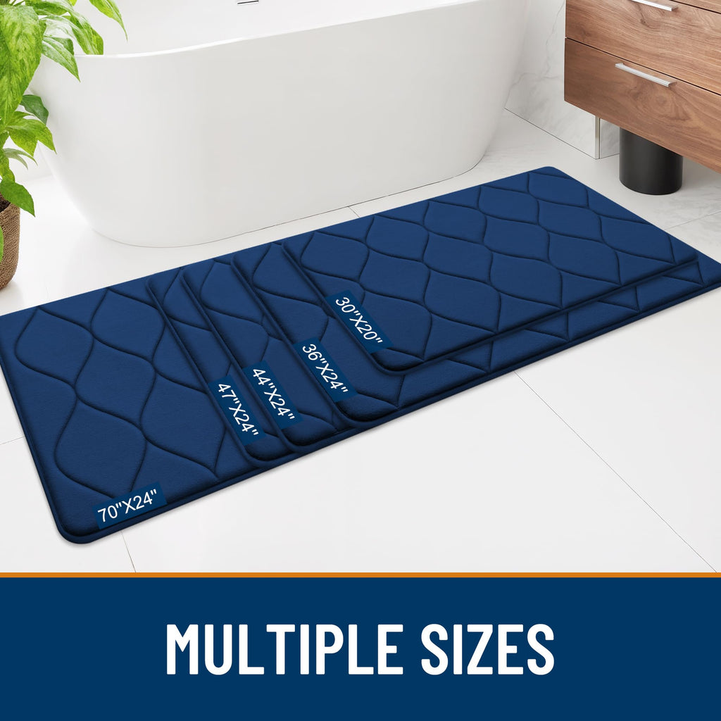 Smiry Memory Foam Bath Mat 30''x20'', Ultra Soft Non-Slip Bathroom Rug, Plush Water Absorbent Quick Dry and Machine Washable Floor Mat for Shower, Tub & Home Decor, Grey