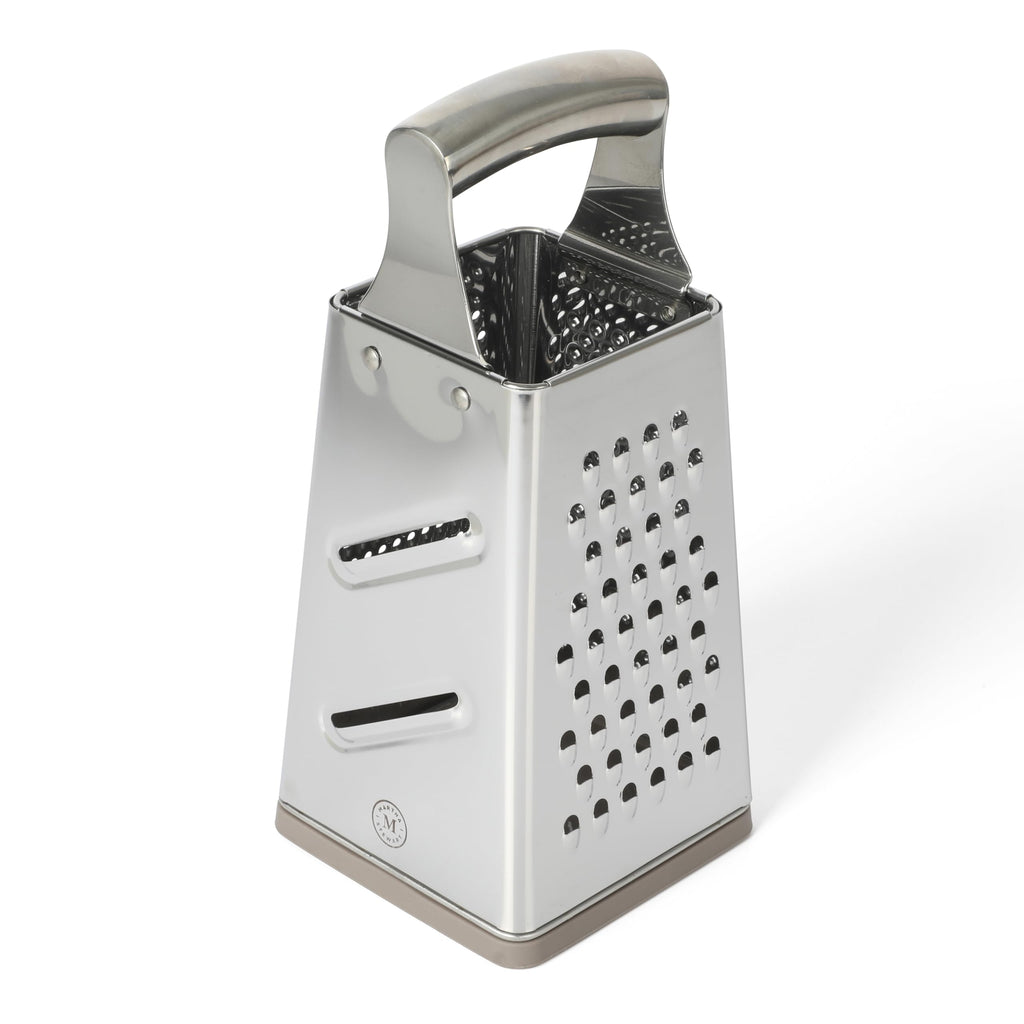 Martha Stewart Sprucedale 9.5-Inch Stainless Steel 4-Sided Box Grater – Durable Kitchen Cheese and Food Grater with Multiple Grating Surfaces