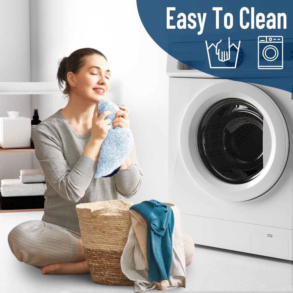 OLANLY Soft Microfiber Bathroom Toilet Lid Cover, Machine Washable Seat Covers, 17.5x15, Stays in Place Rubber Backing, Fits Most Round, Elongated and Oblong Lids, Accessories Decor, Gray