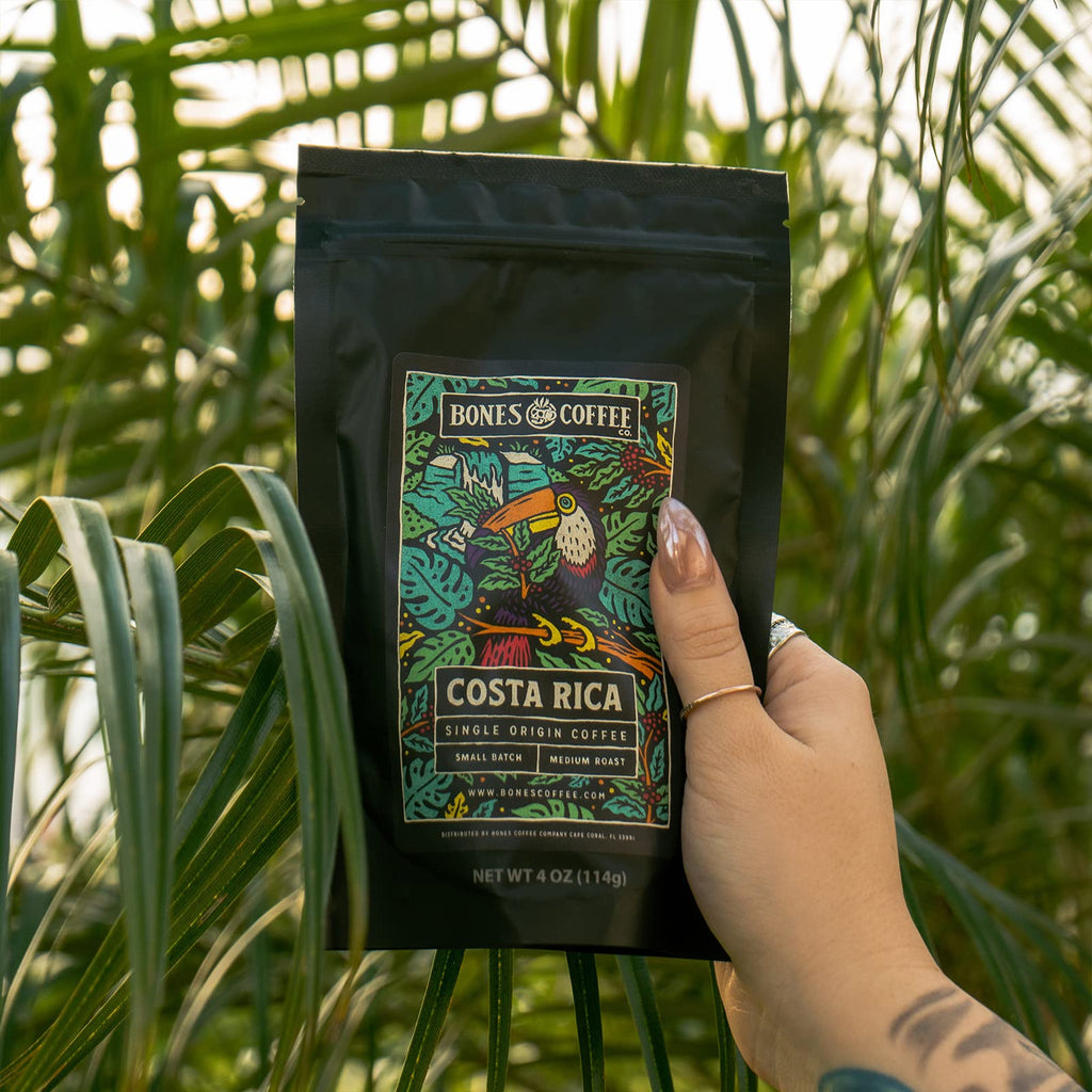 Bones Coffee Company NEW Favorite Flavors Sample Pack, Assorted Flavored Coffee Low Acid Medium Roast Arabica Beans Specialty Coffee Gifts, Auto Drip and French Press Compatible, 4 oz Pack of 5 Ground