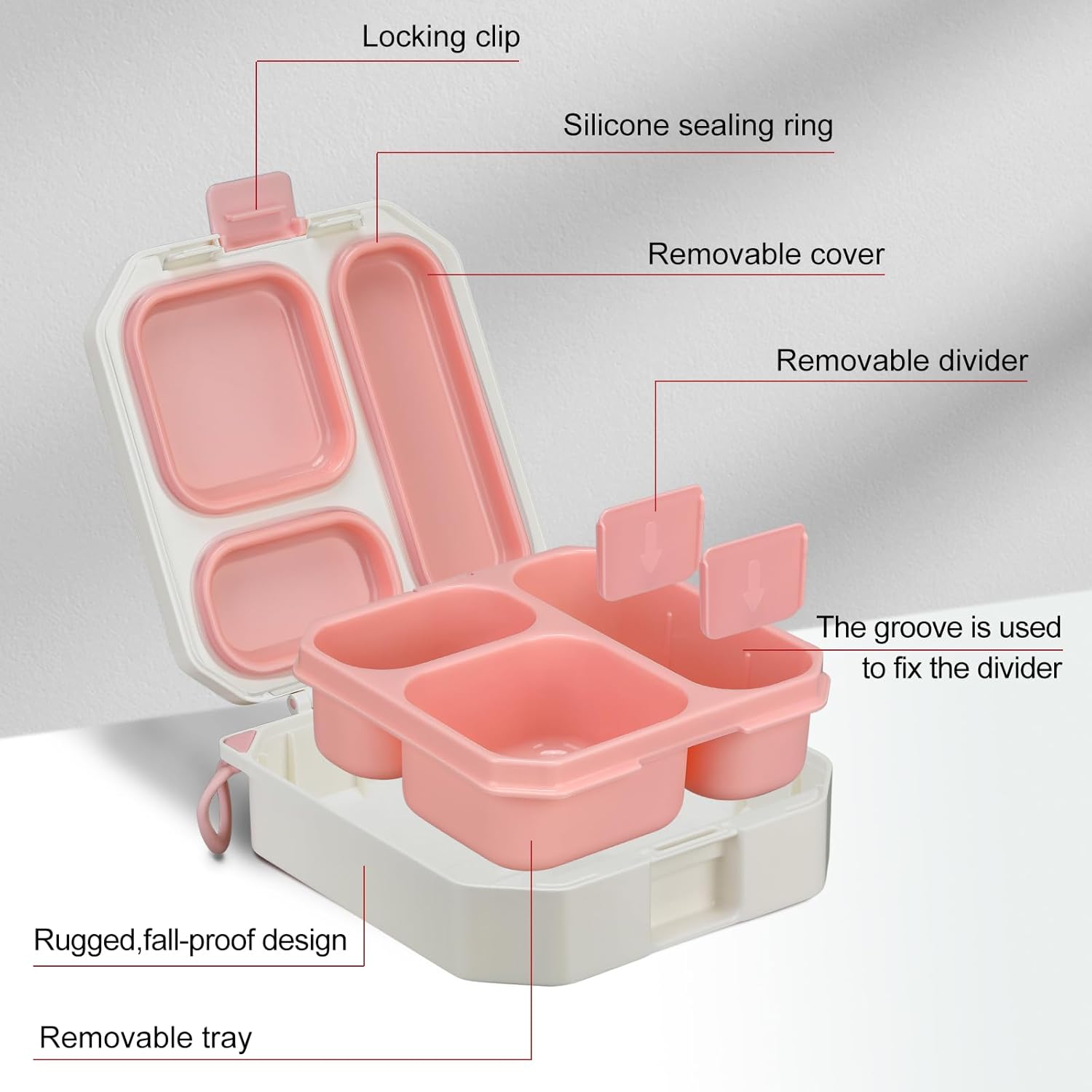 Bento Lunch Box for Kids with 12oz Soup Thermo Leak-Proof Lunch Food Container with 5 Compartment Thermo Hot Food Jar and Insulated Lunch Bag for Kid Toddler Girls Boys to School