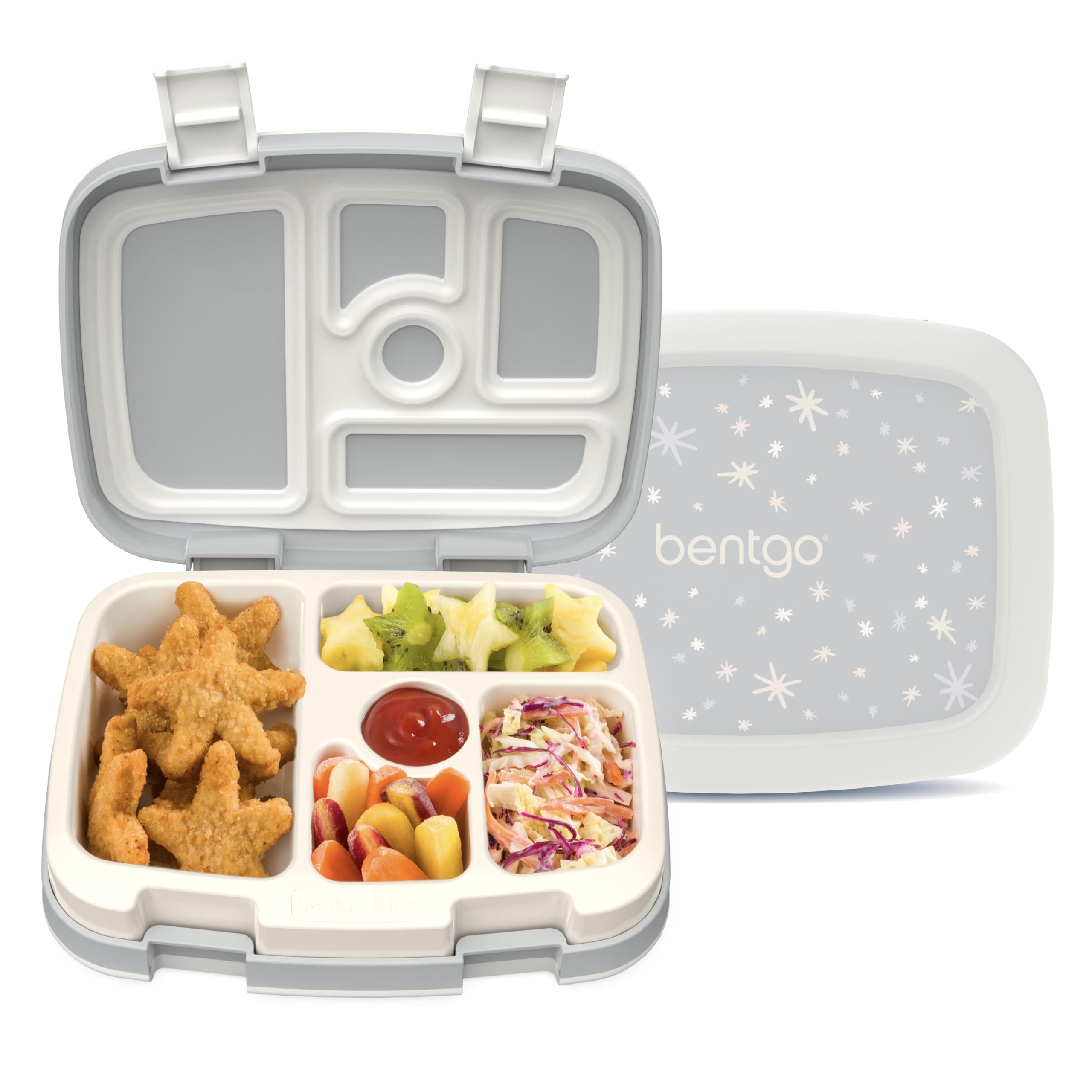 Bentgo Kids Prints Leak-Proof, 5-Compartment Bento-Style Kids Lunch Box - Ideal Portion Sizes for Ages 3-7, Durable, Drop-Proof, Dishwasher Safe, & PFAS & BPA-Free Materials (Unicorn)