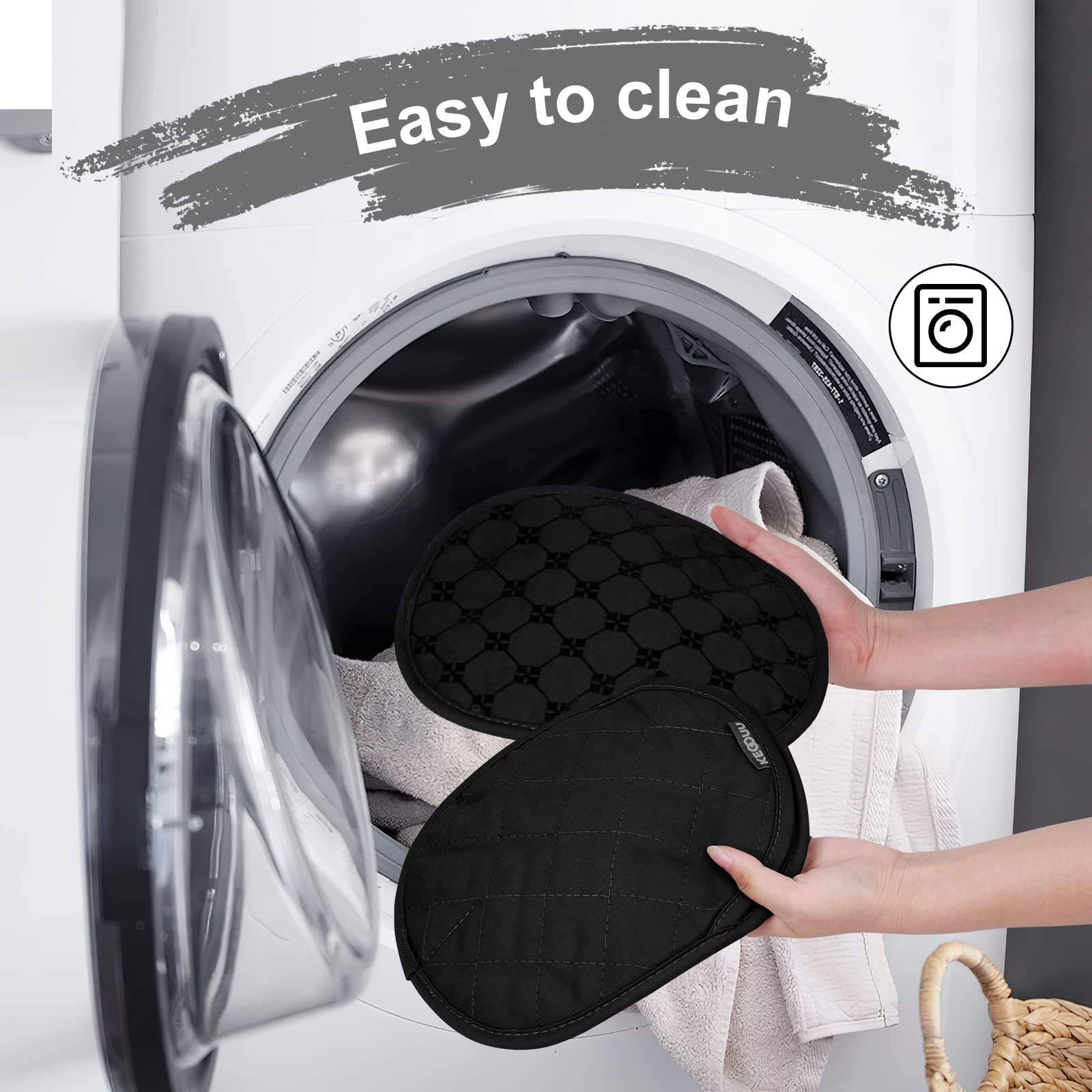 KEGOUU Pot Holders 2pcs Sets,Oven Hot Pads Featuring Silicone Non-Slip Coating,Heat Resistant Potholders for Kitchen Bakeware Cooking