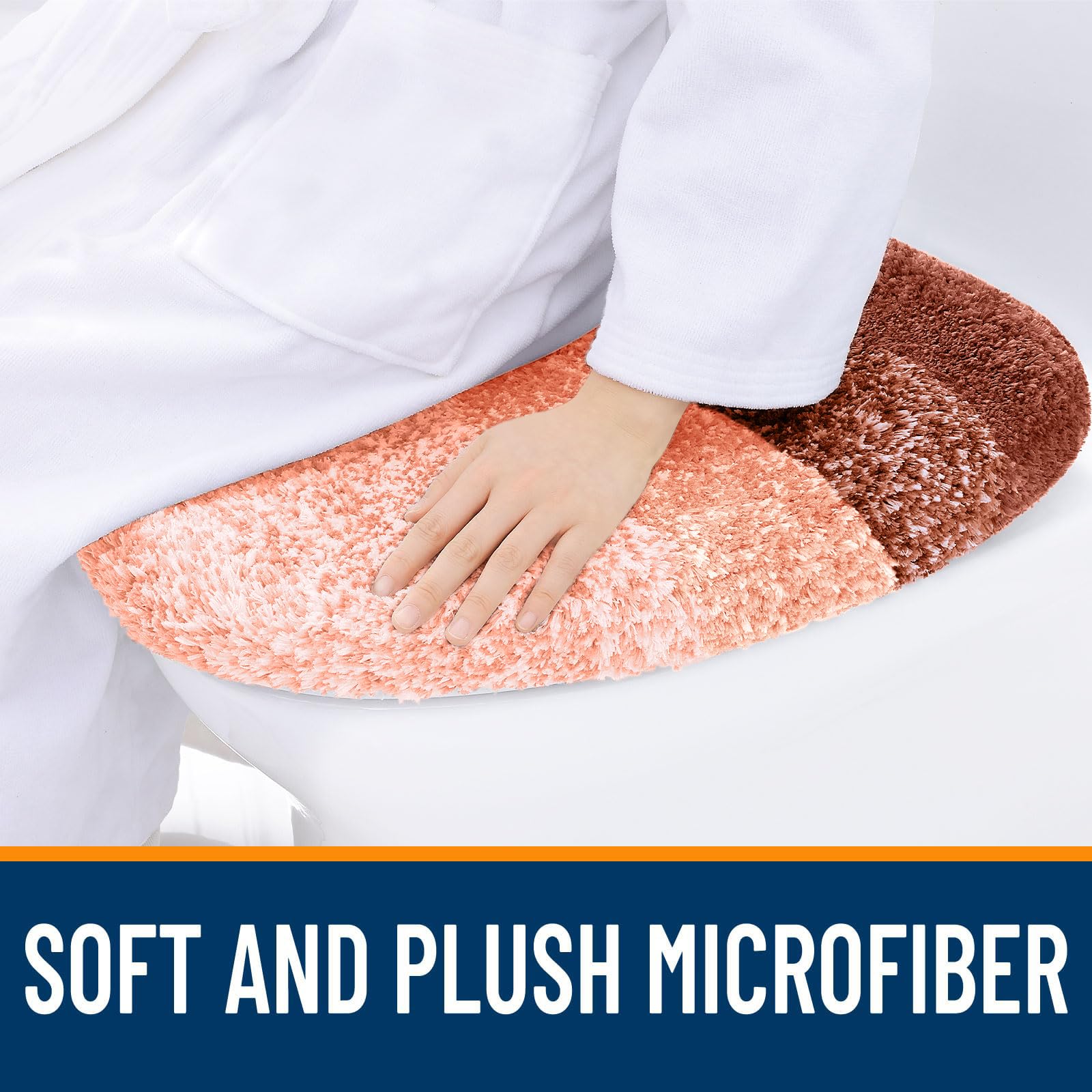 OLANLY Soft Microfiber Bathroom Toilet Lid Cover, Machine Washable Seat Covers, 17.5x15, Stays in Place Rubber Backing, Fits Most Round, Elongated and Oblong Lids, Accessories Decor, Gray