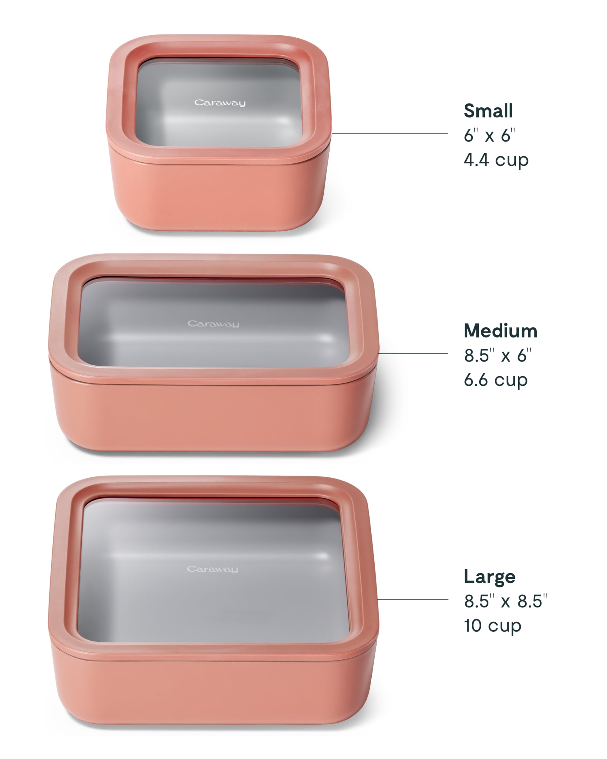 Caraway 13pc Glass Food Storage Container Set - Easy to Store, Non Toxic Lunch Box - with Glass Lids - Includes Storage Organizer - Cream