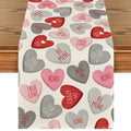 Artoid Mode Ture Love Heart Valentine's Day Table Runner, Seasonal Kitchen Dining Table Decoration for Home Party Decor 13x72 Inch