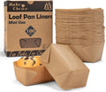 100 Pcs Mini Loaf Pan Liners Compatible with Wilton Mini Loaf Pan, Natural Parchment Paper Cupcake Liners, Petite Loaf Baking Cups for Cupcake, Muffin, Brownies, 3.15 * 1.97 * 1.57inch