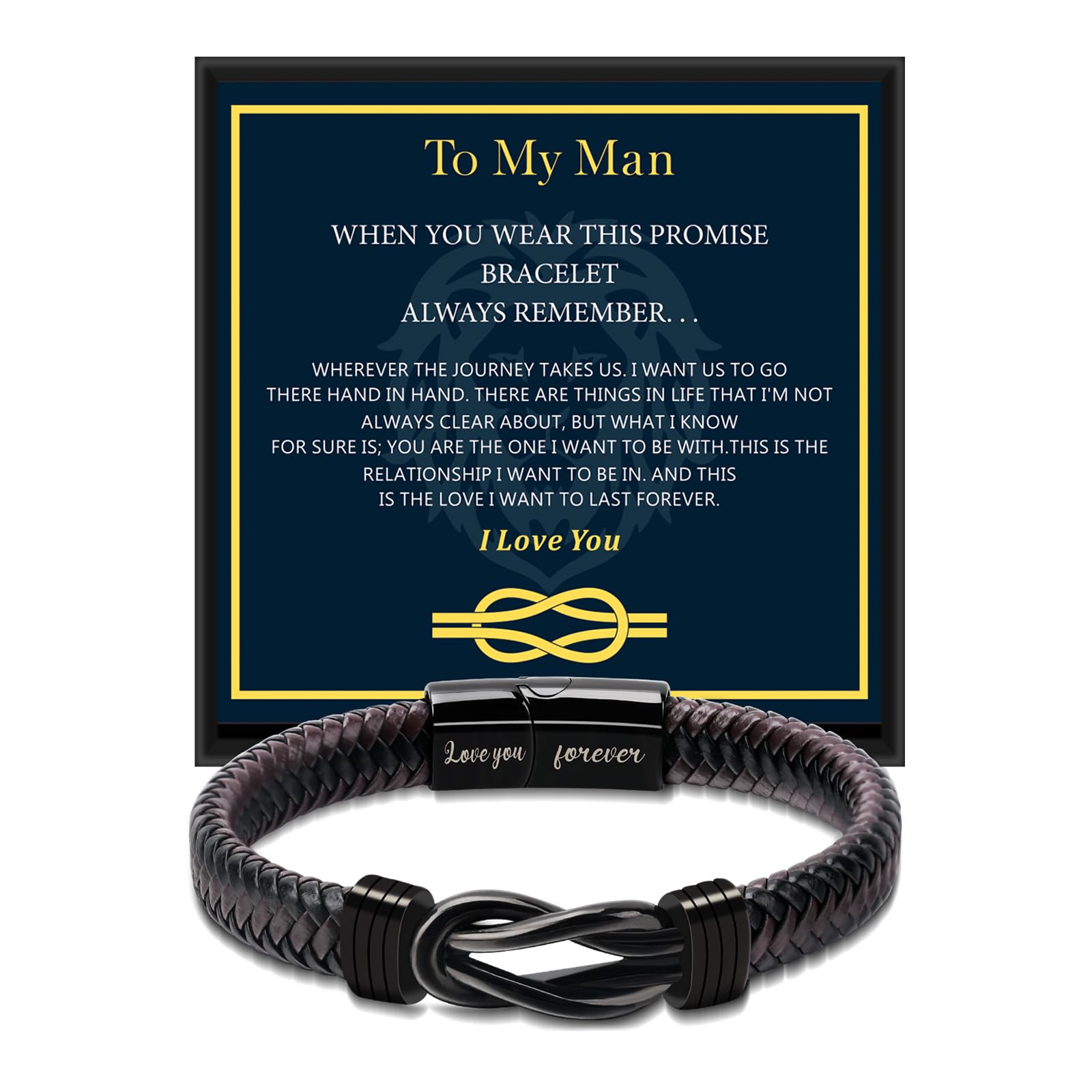 Bracelets Gifts for Men: Valentines Day Gifts for Him Leather Couples Bracelets Anniversary Romantic Gifts for Boyfriend Husband from Wife Valentine's Birthday Christmas