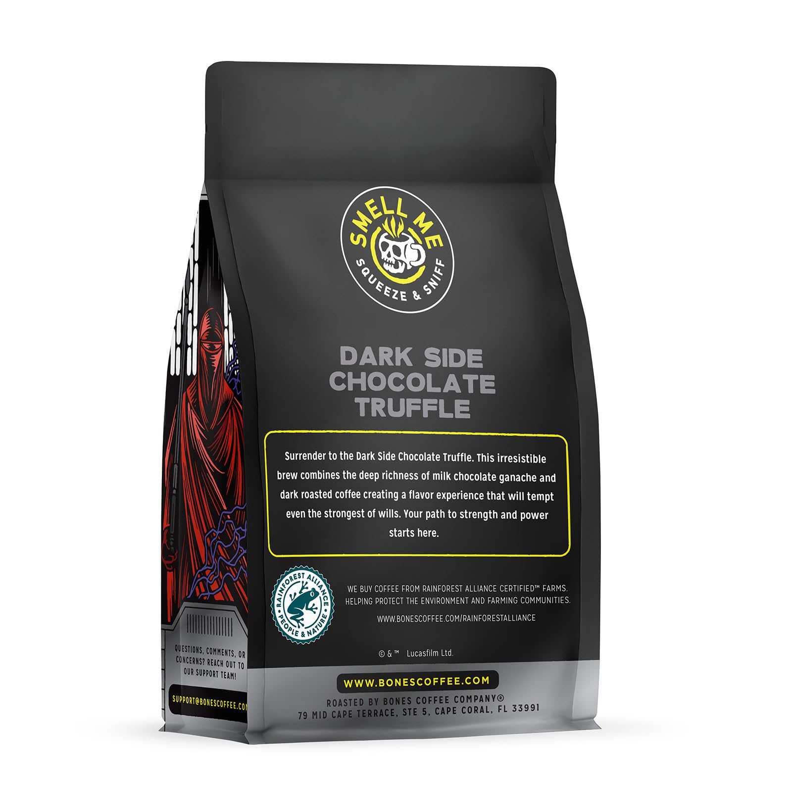 Bones Coffee Company Star Wars Wookiee Cookie Chocolate Chip Cookie Flavored Coffee, Medium Roast Low Acid Arabica Beans Compatible with Auto drip and French Press Coffee Maker, 12 Oz Ground
