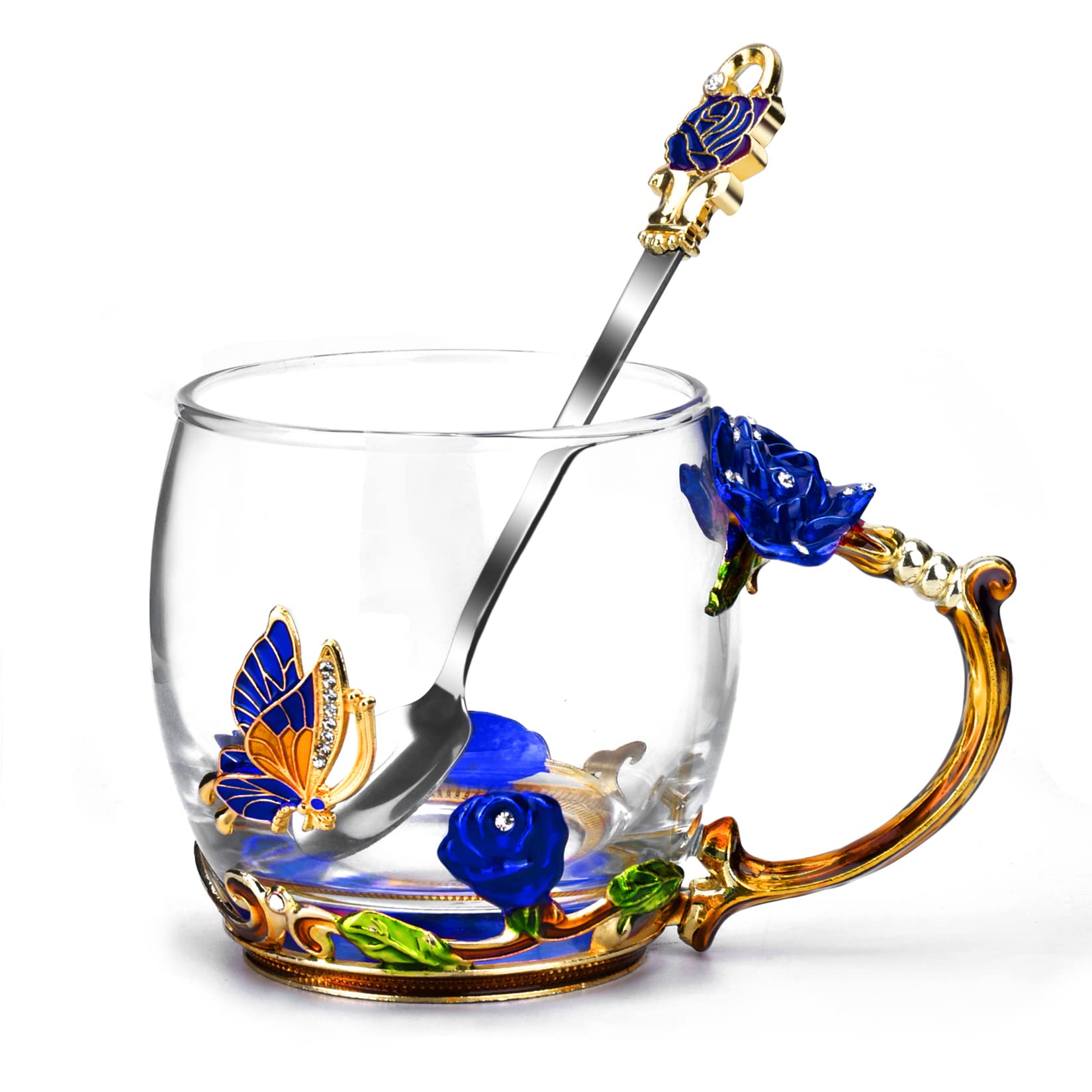 OEAGO Gifts for Mom Women Mothers Day Valentines Day Gifts Glass Coffee Enamels Mug Best Birthday Valentine's for Her Girlfriend Wife from Daughter Son Tea Cup Christmas Stocking Stuffers