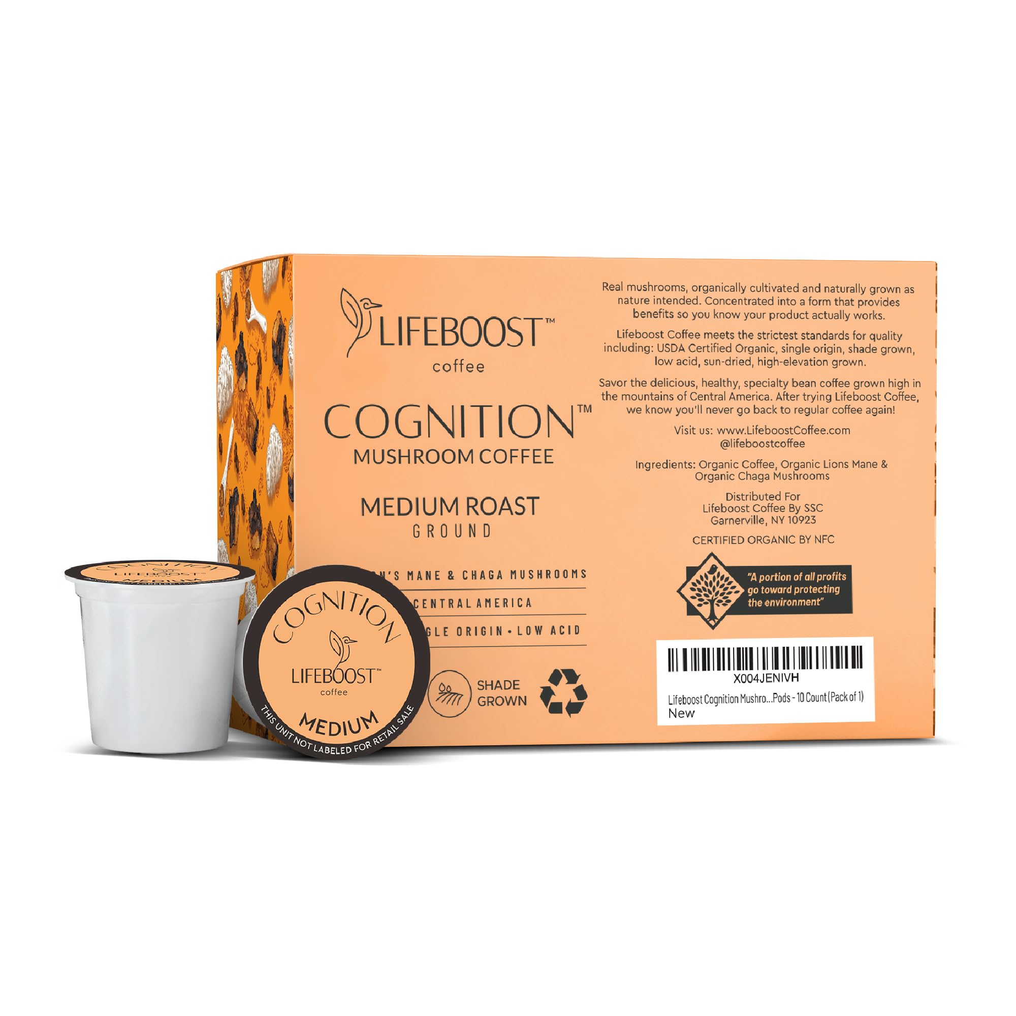 Lifeboost Medium Roast Low Acid Coffee K Cups - Single Origin Mold Free Non-GMO Organic Coffee Pods - Compatible with Keurig & Keurig 2 Machines - 10 Count