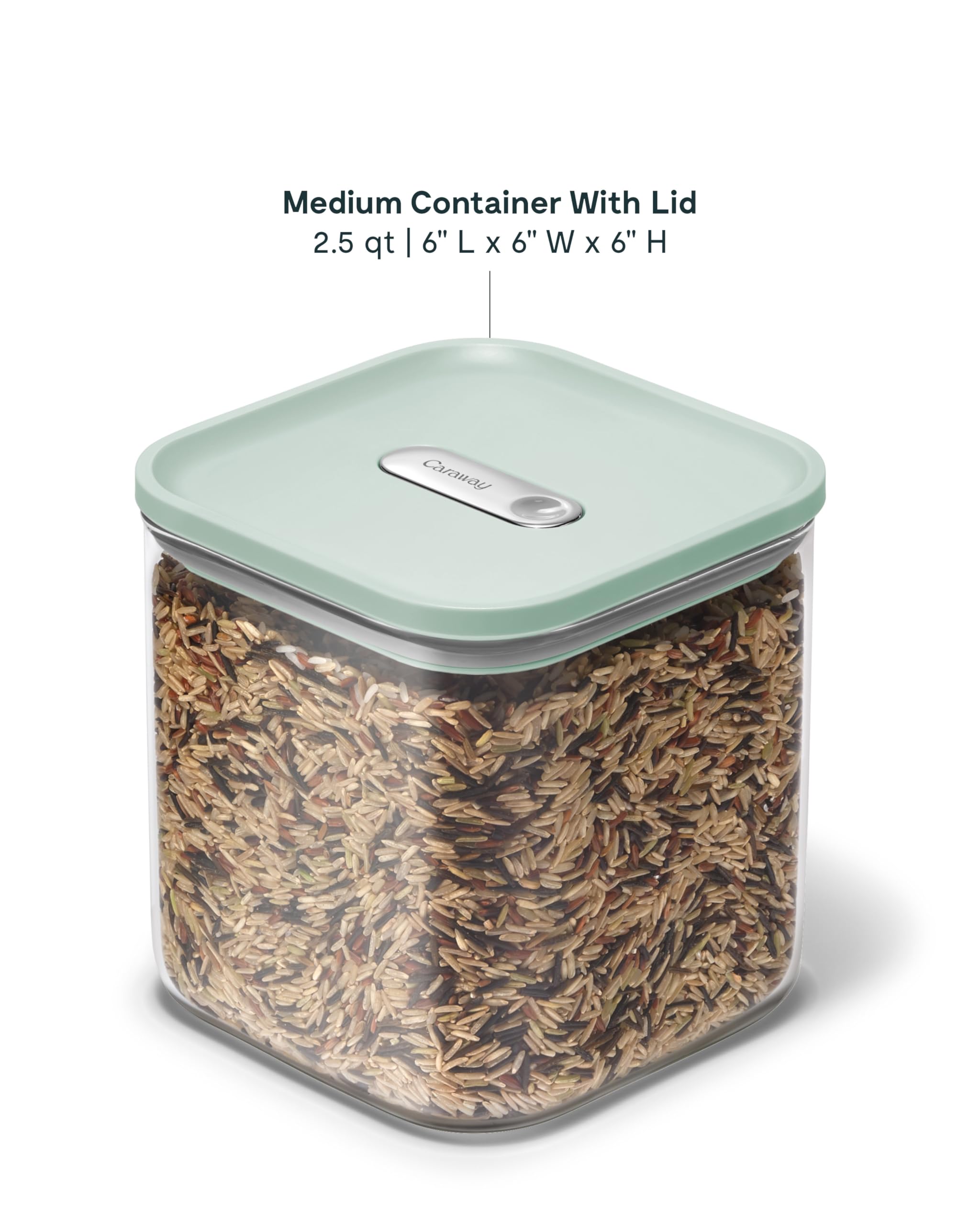 Caraway 4qt Glass Airtight Food Storage Container with Lid – Non-Toxic, BPA-Free Kitchen Storage Container – Stackable, Space-Saving Airtight Container for Dry Goods and More - Cream
