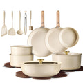 CAROTE 22PCS Pots and Pans set Non Stick, Ceramic Cookware Set, RV Kitchen Cooking Set Removable Handles, Oven Safe, Induction Coolware, Non-toxic Kitchen Cooking Set, PFAS and PFOA Free