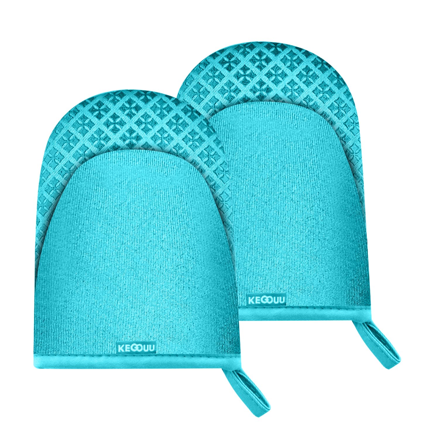 Mini Oven Mitts Heat Resistant Gloves,Silicone Oven Mitts Designed for Air Fryer/Microwave/Oven, Easy Food Handling,Cute Oven Mitt Heat Resistant Up to 500℉, for Adults & Kids，Blue