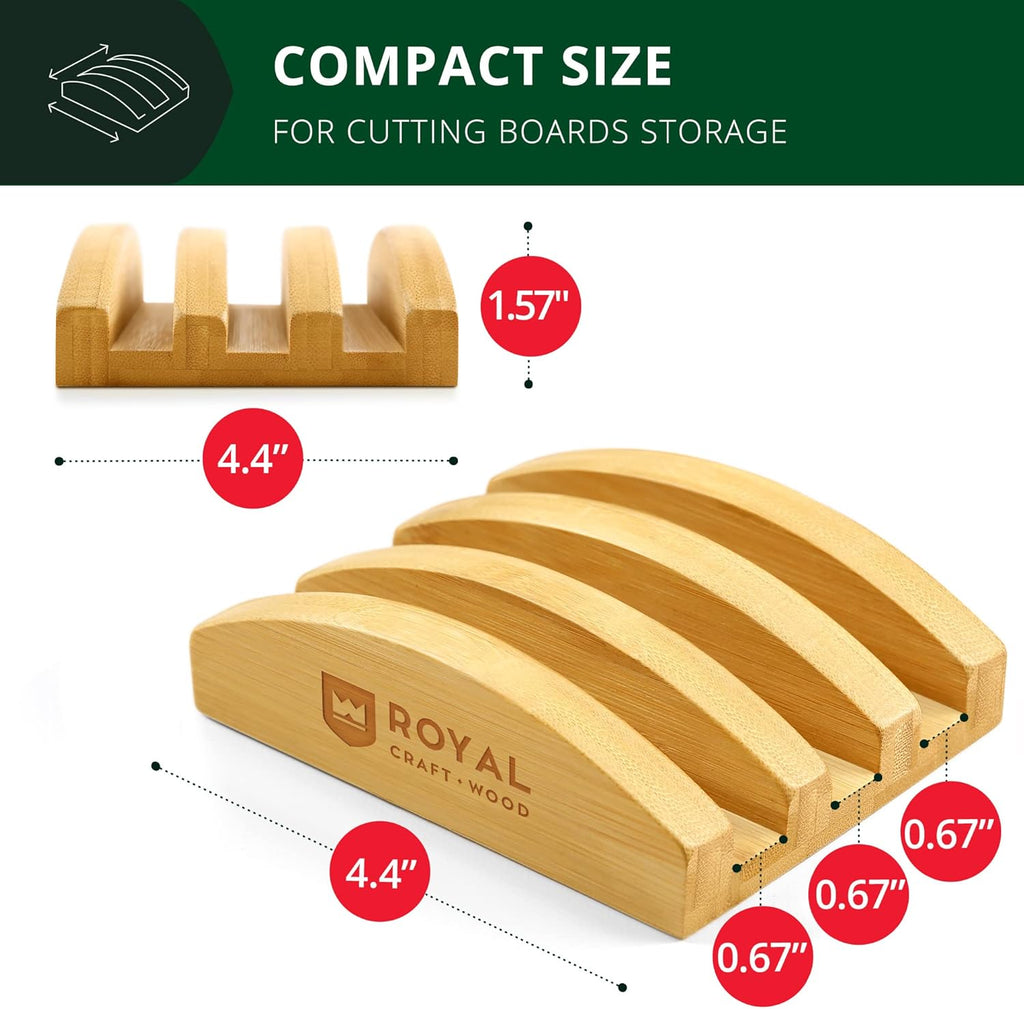 ROYAL CRAFT WOOD Cutting Board Stand for Cutting Board Sets, Chopping Boards Rack Organizer that Holds up to 3 Cutting Boards to 0.6 Inches Thick