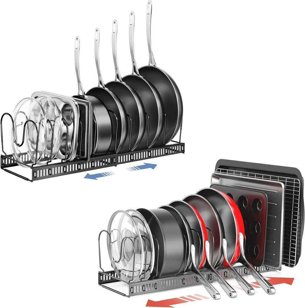ORDORA Pots and Pans Organizer under Cabinet with Pot Lid Organizer
