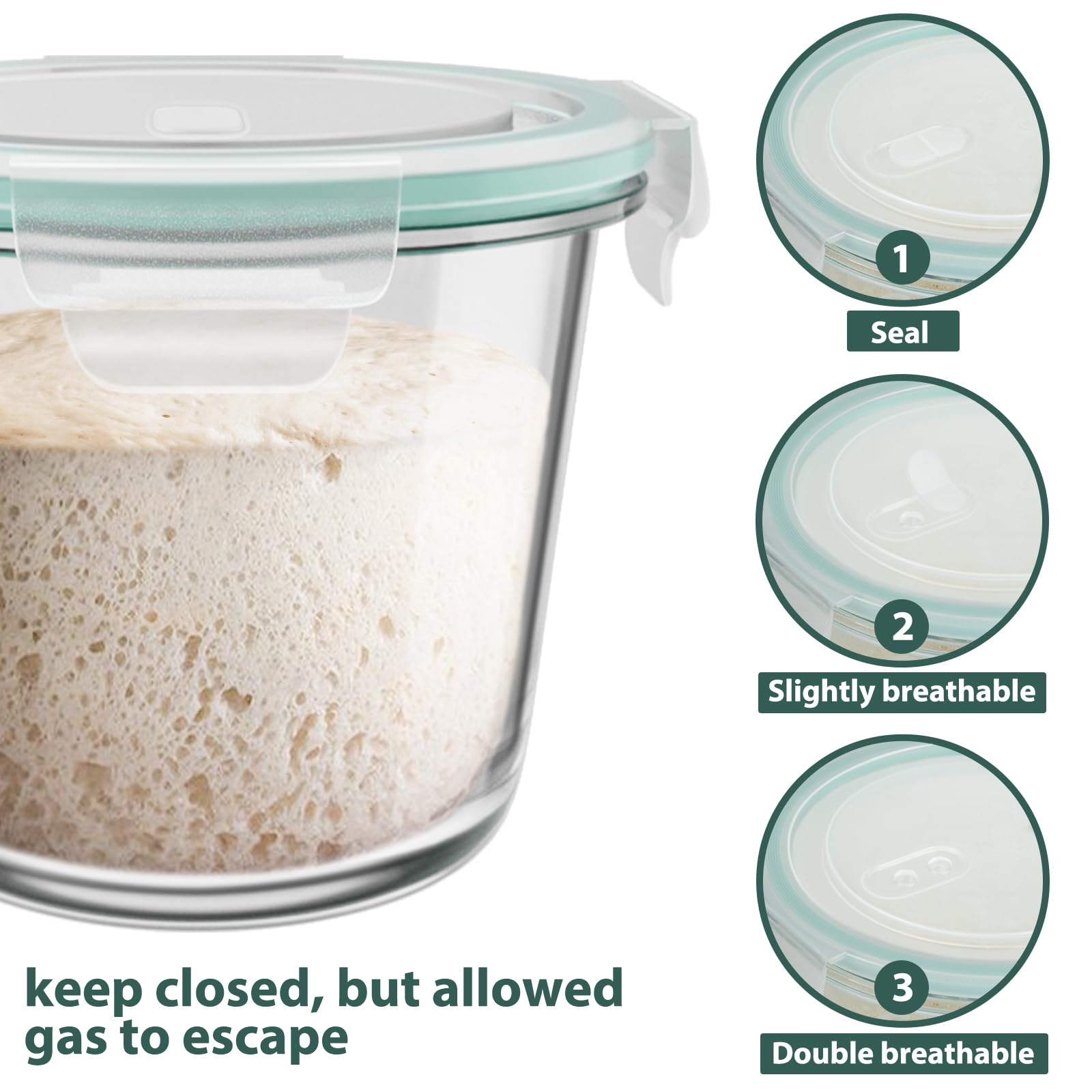 16oz Glass Meal Prep Containers, Airtight 2 Cup Glass Storage Containers with Lids, Heat-Resistant BPA-Free Borosilicate Glass Soup Container for Leftover, Microwave, Dishwasher&Freezer Safe (4 Packs)