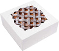Valentine Gift 20 Pack Pie Boxes 10x10x3inch Bakery Boxes with Window Dessert Pastry Box for Pies,Cheesecakes and Chocolate Covered Strawberries (White)