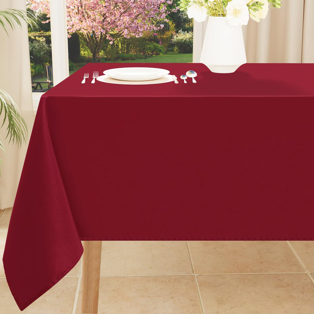 Smiry Rectangle Table Cloth, Waterproof Anti-Scratch Polyester Tablecloth, Decorative Washable Fabric Table Cover for Dining, Buffet, Parties and Outdoor, 60x84, Black