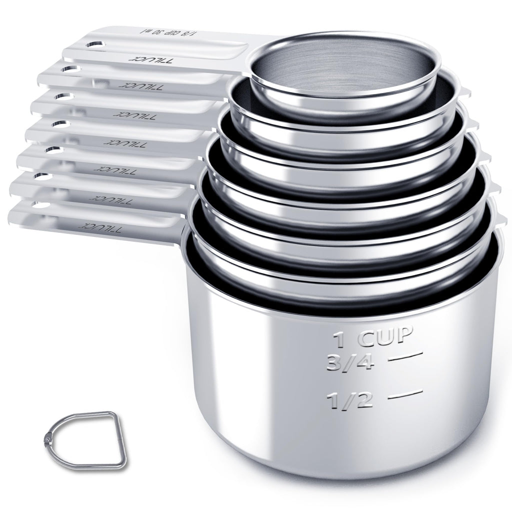 TILUCK Stainless Steel Measuring Cups Set,Kitchen Gadgets for Cooking & Baking,Set of 5