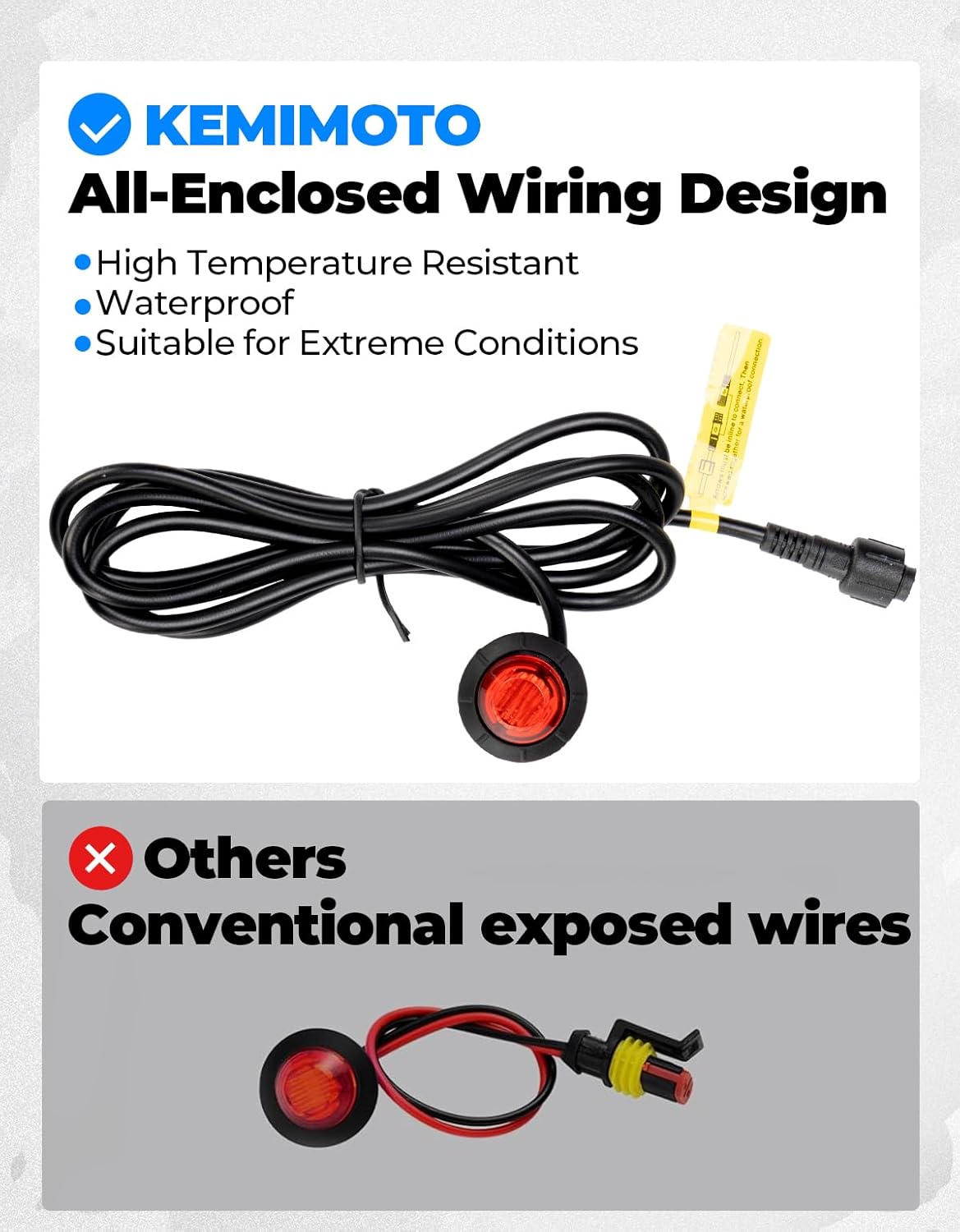 KEMIMOTO UTV Turn Signal Kit with 110D Horn, Pre-Wired, Plug and Play UTV Blinker with Rocker Switch, Hazard Light, Universal Street Legal Kit Compatible with Polaris, Can-Am, Kawasaki, CFMOTO