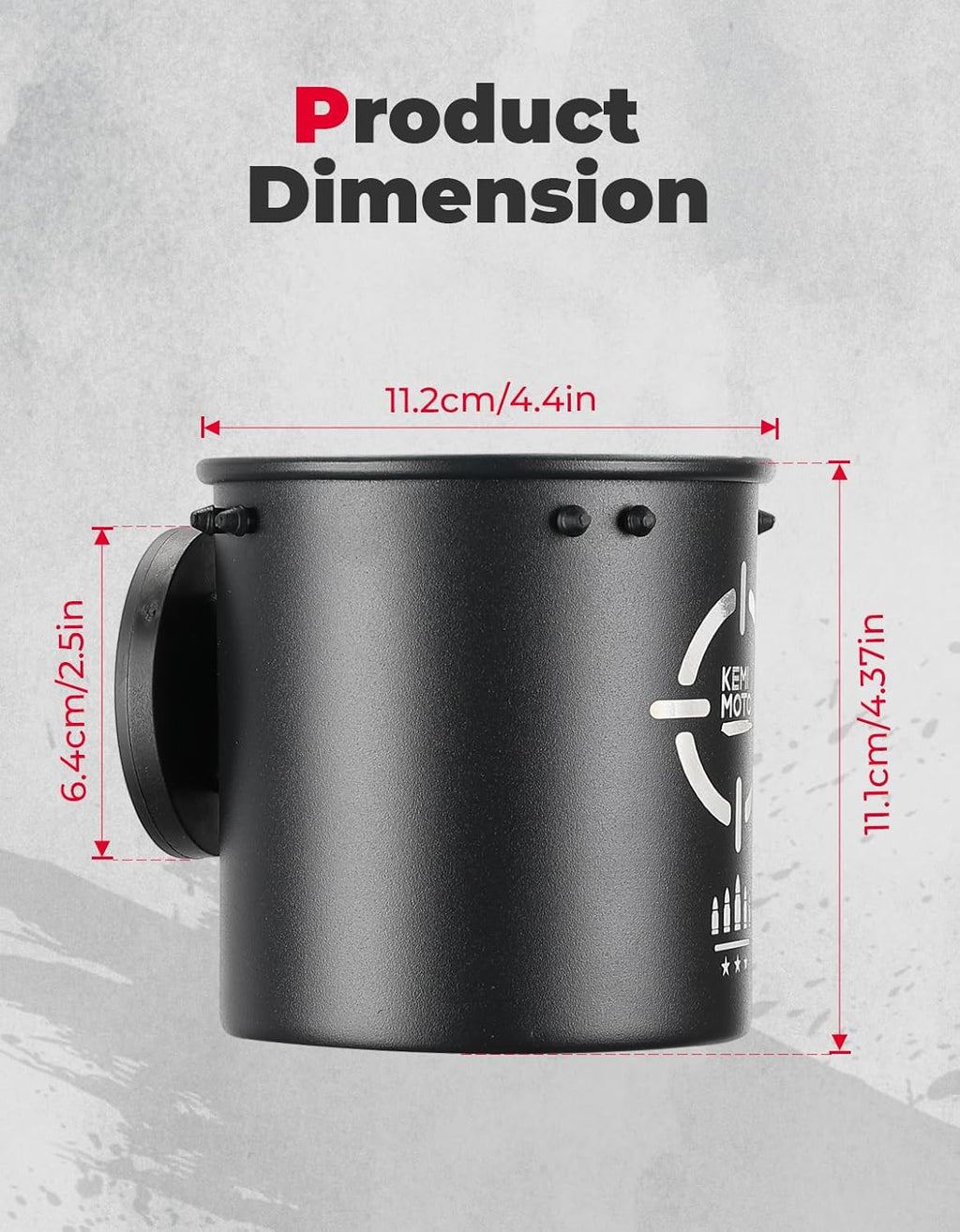 KEMIMOTO Magnetic Cup Holder, Magnetic Drink Holder for All Kinds of Cups and Bottles with a Diameter of 2.67"-3.85", Magnet Bottle Holder for Tractor Mower Truck School Bus Treadmill, Metal Surface