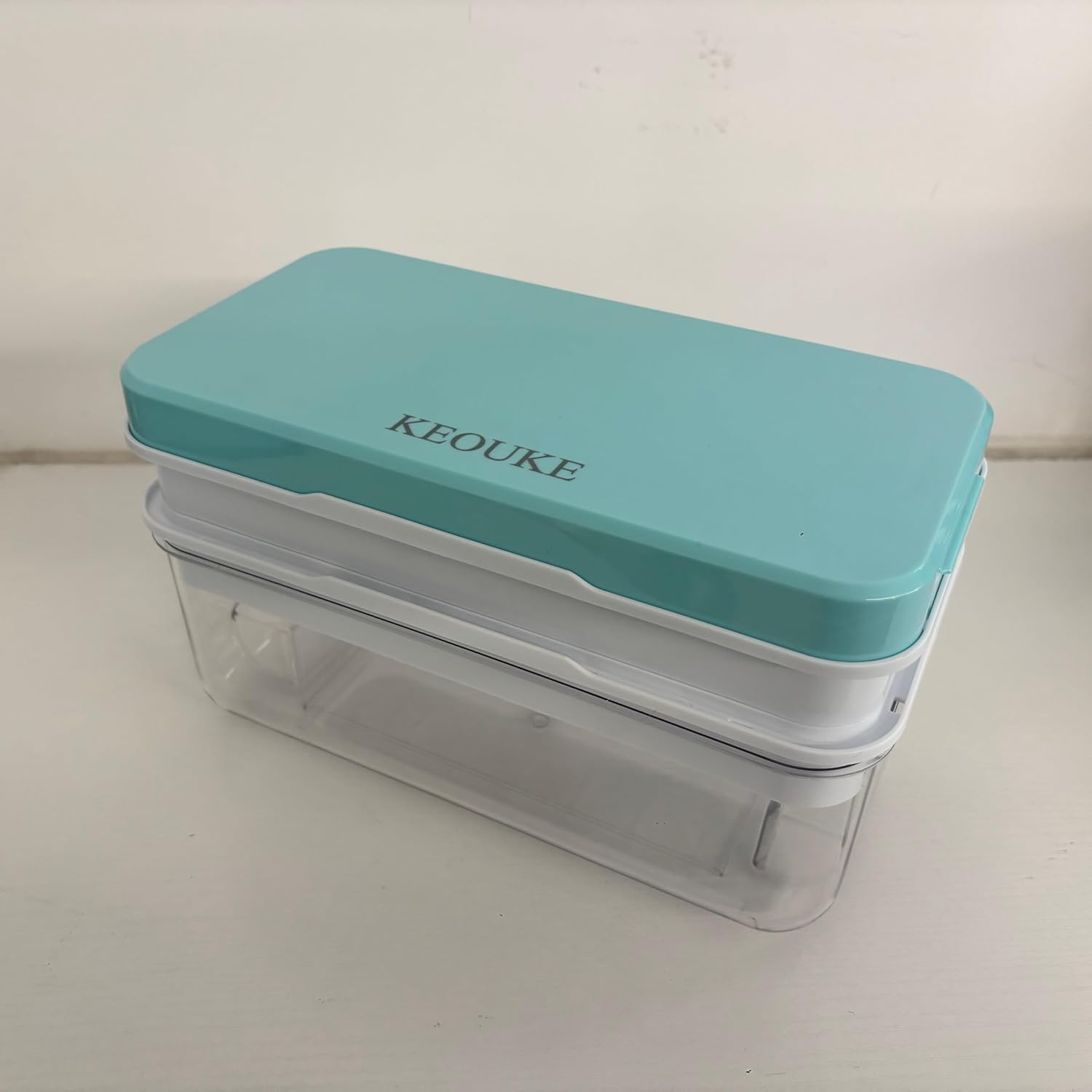 KEOUKE Ice Cube Molds - Double-Layer Ice Cube Molds with Collection Box and Quick-Release Design for Perfect Ice Cubes Every Time