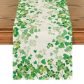 Artoid Mode Shamrock Love Heart 210 GSM St. Patrick's Day Table Runner, Seasonal Spring Kitchen Dining Table Decoration for Home Party Decor 13x72 Inch