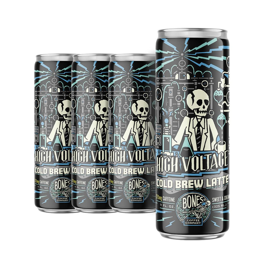 Bones Coffee Company S'mores Iced Coffee Latte - S'mores Flavored Canned Coffee Drink - 12 Pack Cans - 11 Oz Each