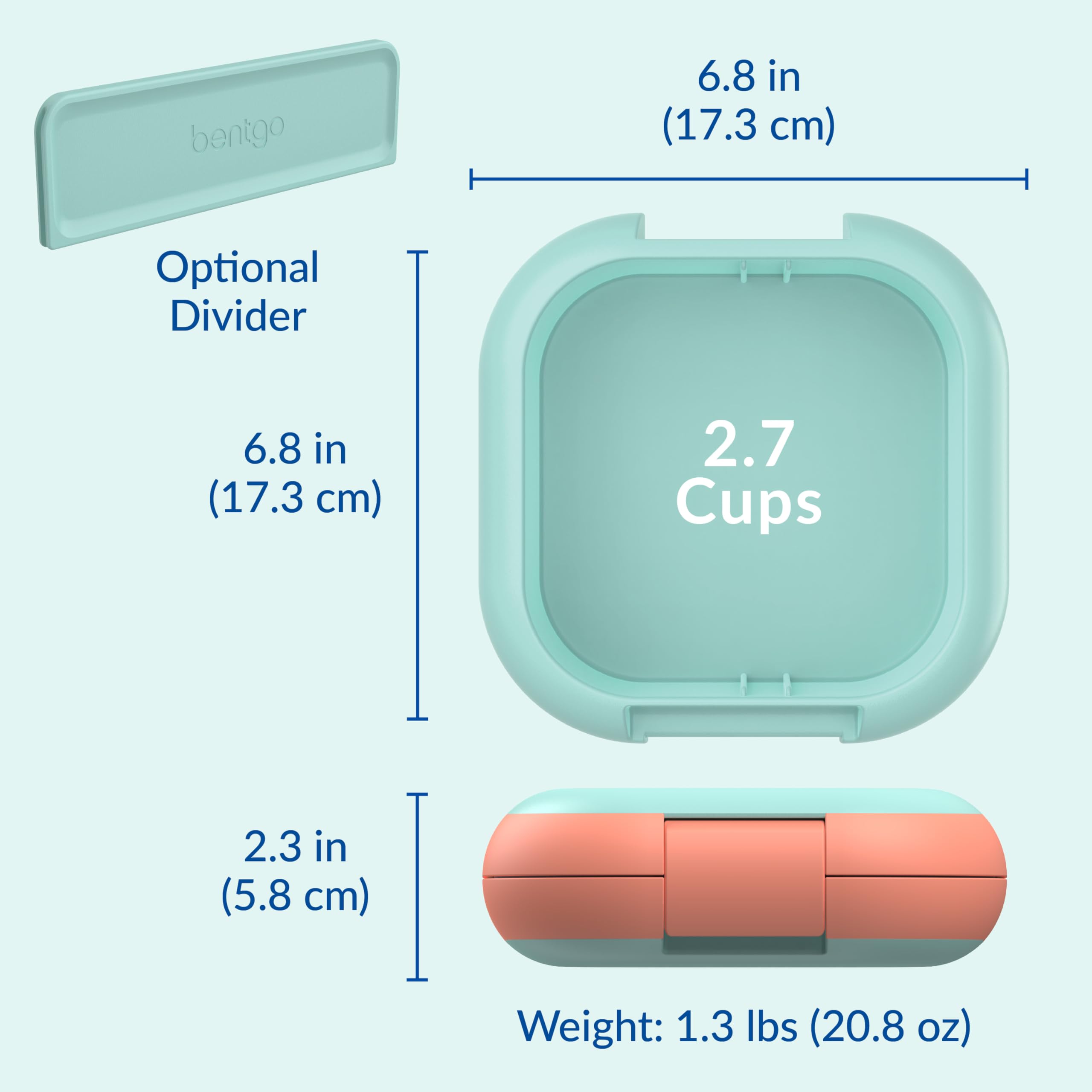 Bentgo Chill Mini Leak-Proof Lunch Box – Built-In Ice Pack Keeps Food Cold, 2.7-Cup Capacity for Snacks or a Sandwich, 3 or 4 Compartments, PFAS & BPA-Free, Ideal for Adults & Kids 3+ (Lilac Mist)